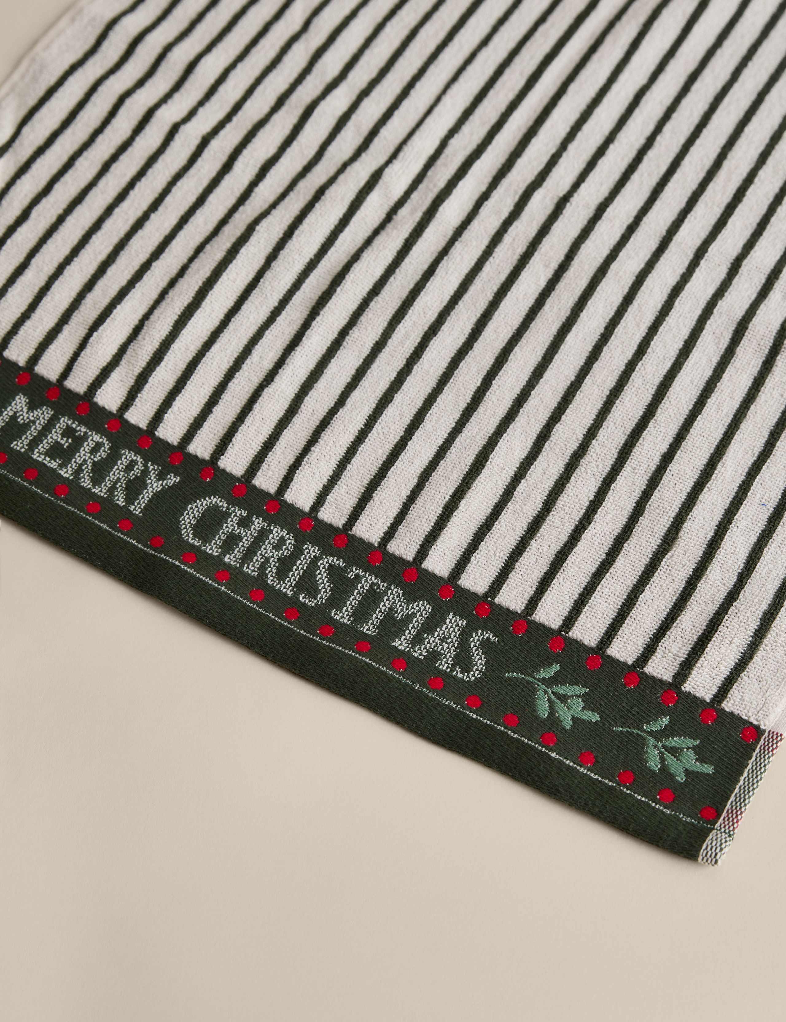 2pk Pure Cotton Merry Christmas Tartan Hand Towels 2 of 7