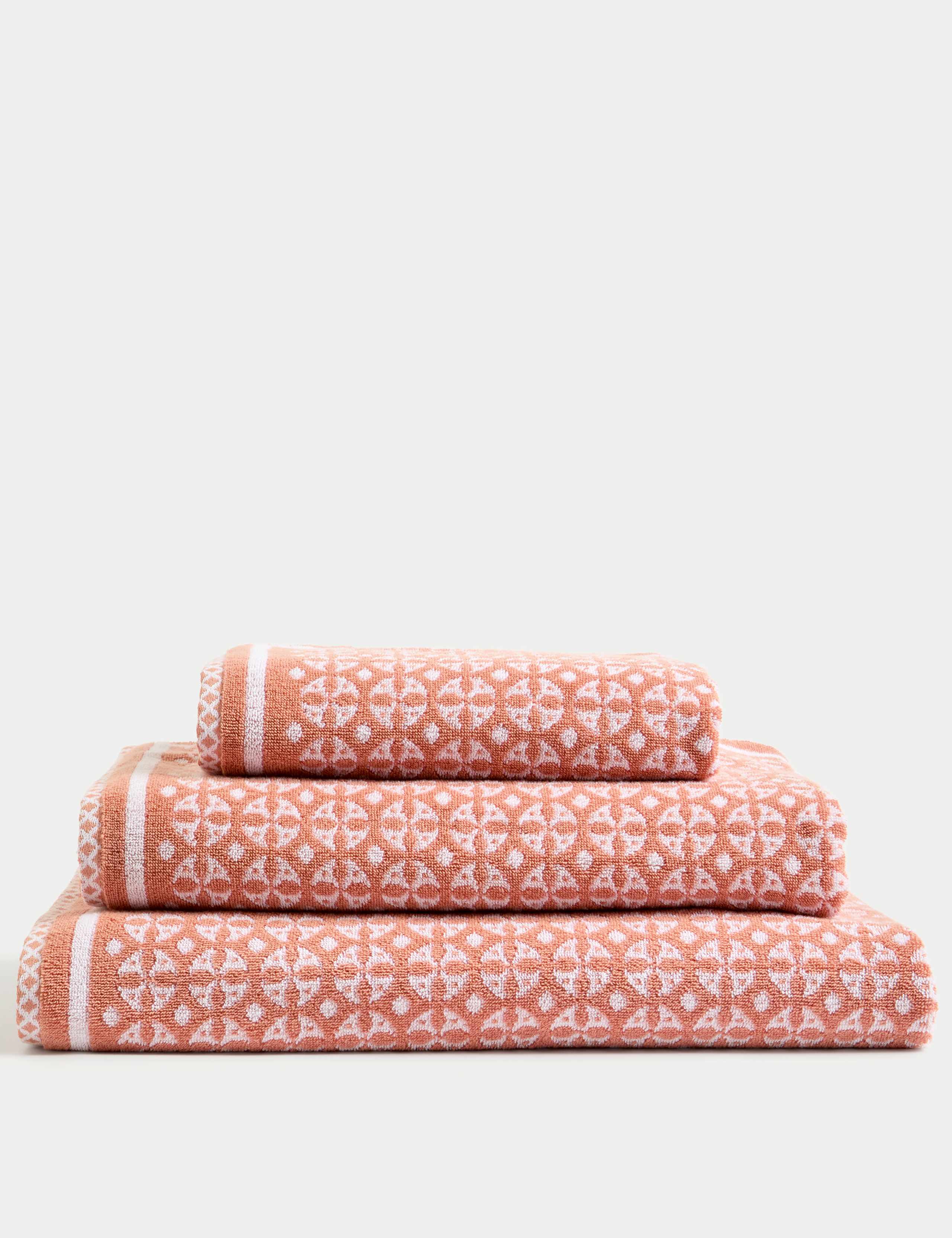 Pure Cotton Geometric Towel 2 of 4