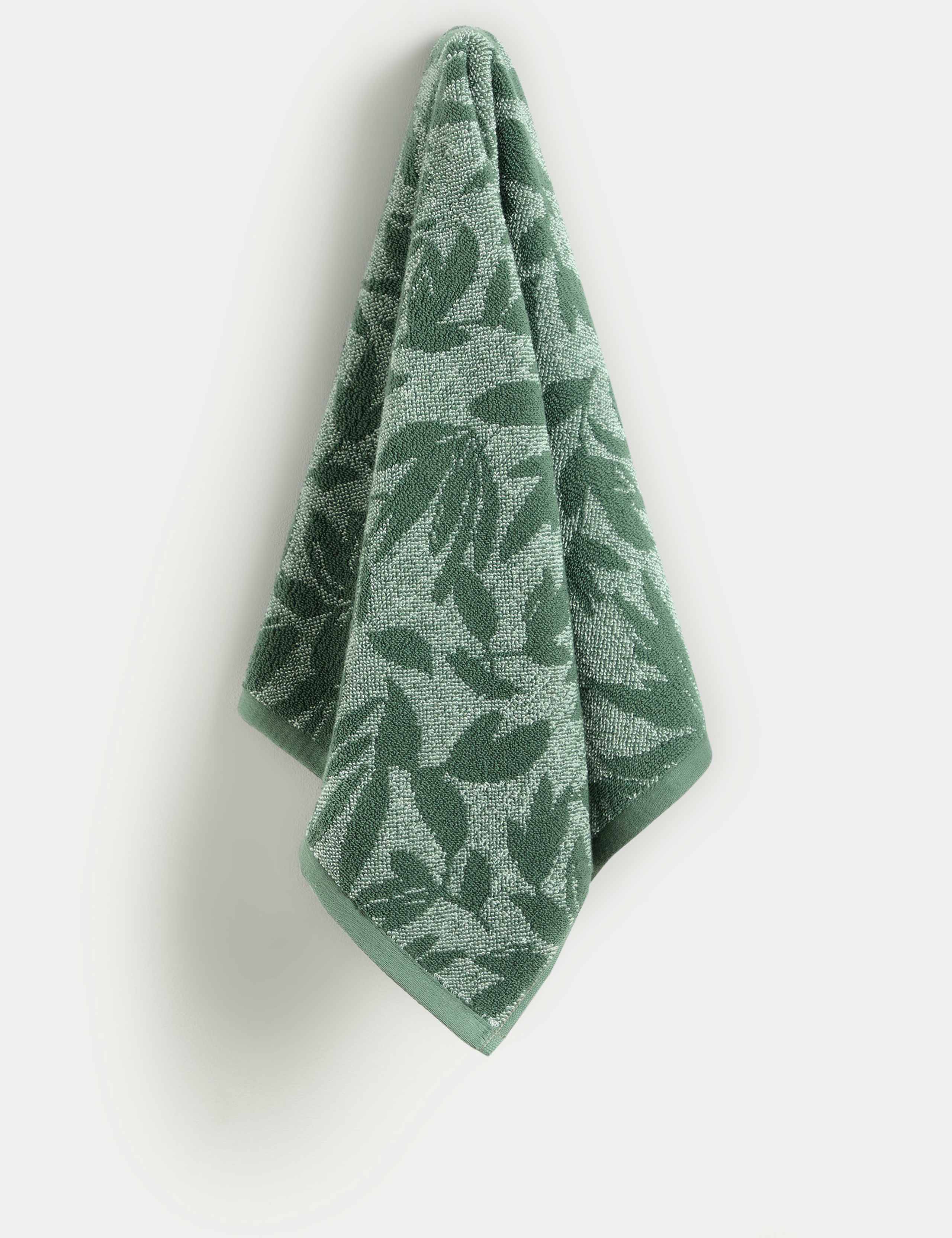 Pure Cotton Marl Leaves Towel 4 of 5