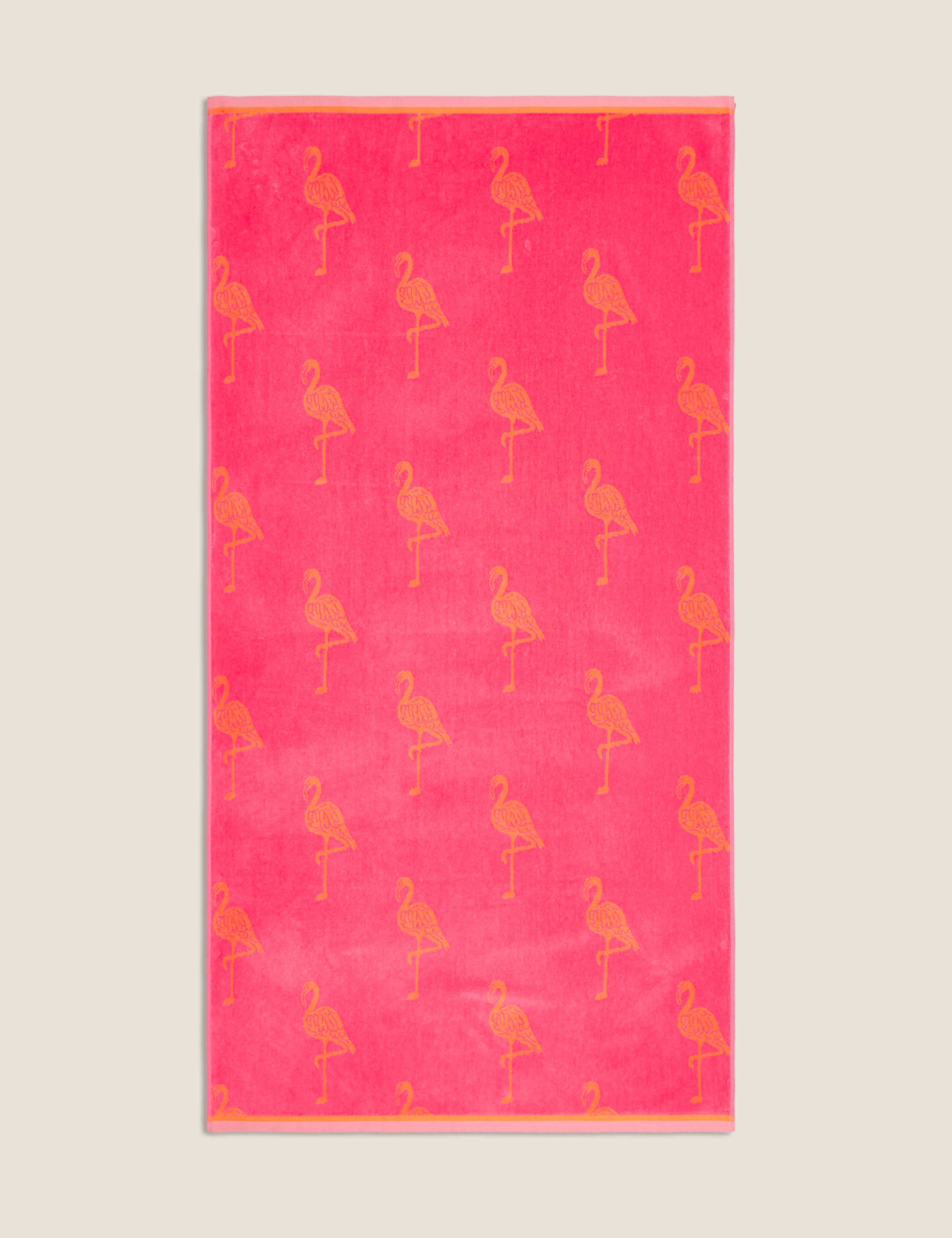 Super Size Pure Cotton Flamingo Beach Towel 1 of 2