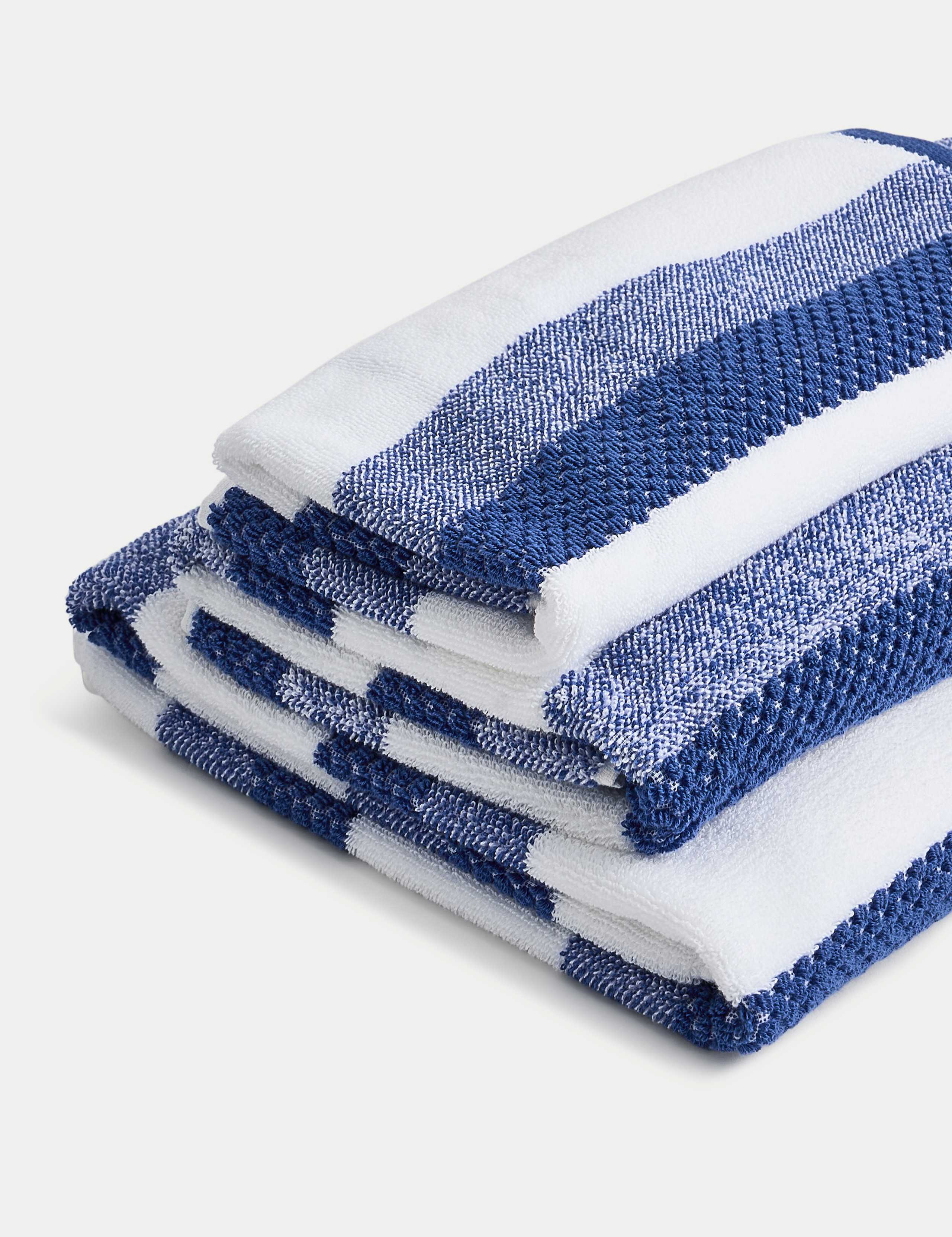 Pure Cotton Striped Textured Towel 1 of 5