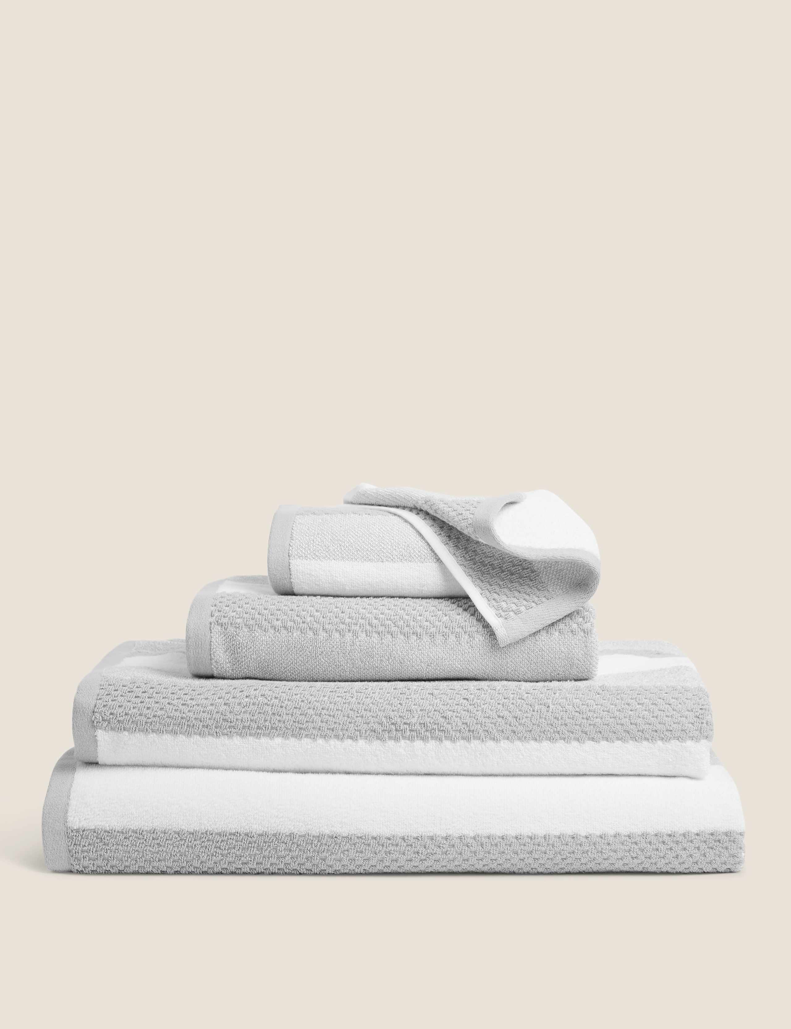 Pure Cotton Striped Textured Towel 2 of 4