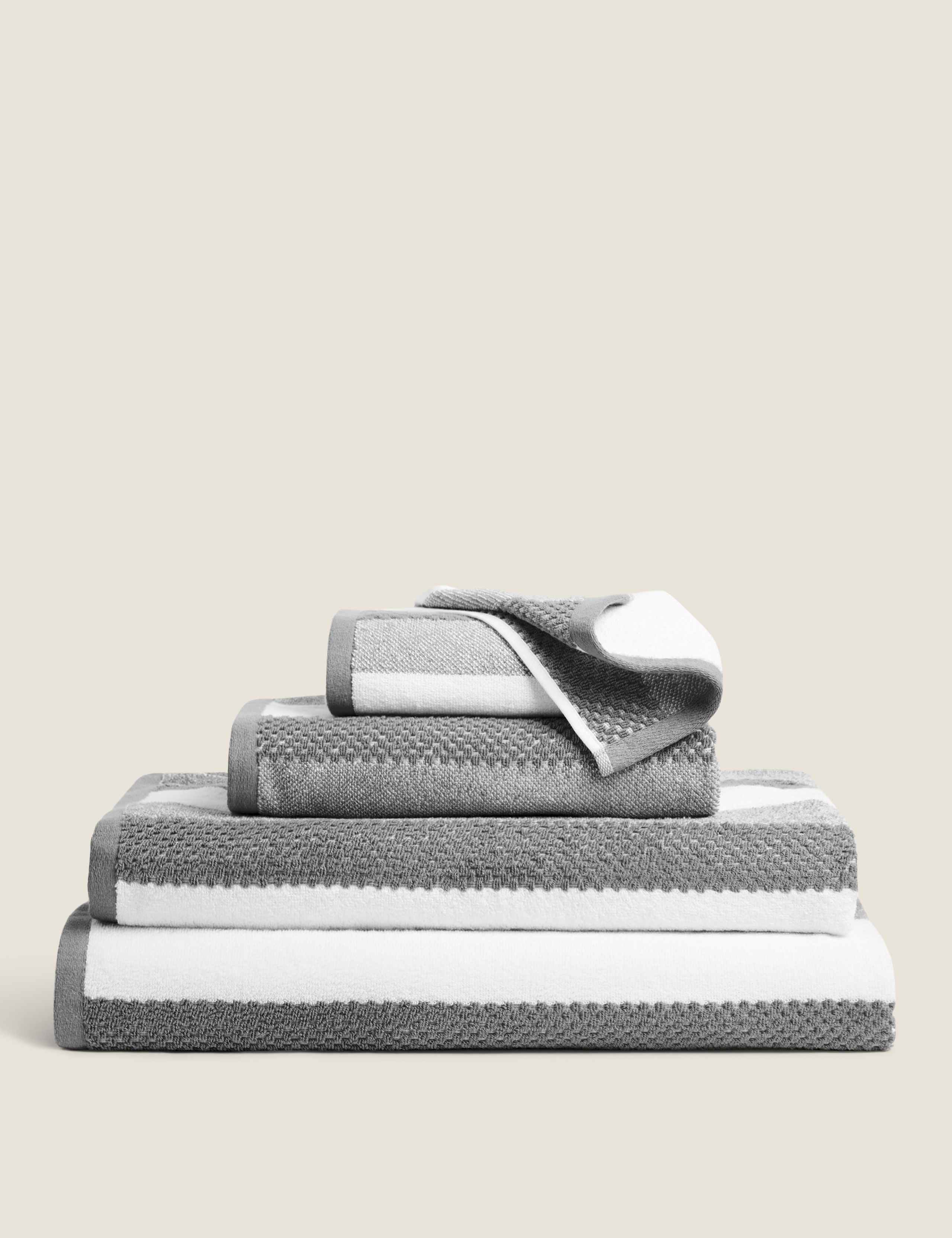 Pure Cotton Striped Textured Towel 2 of 4