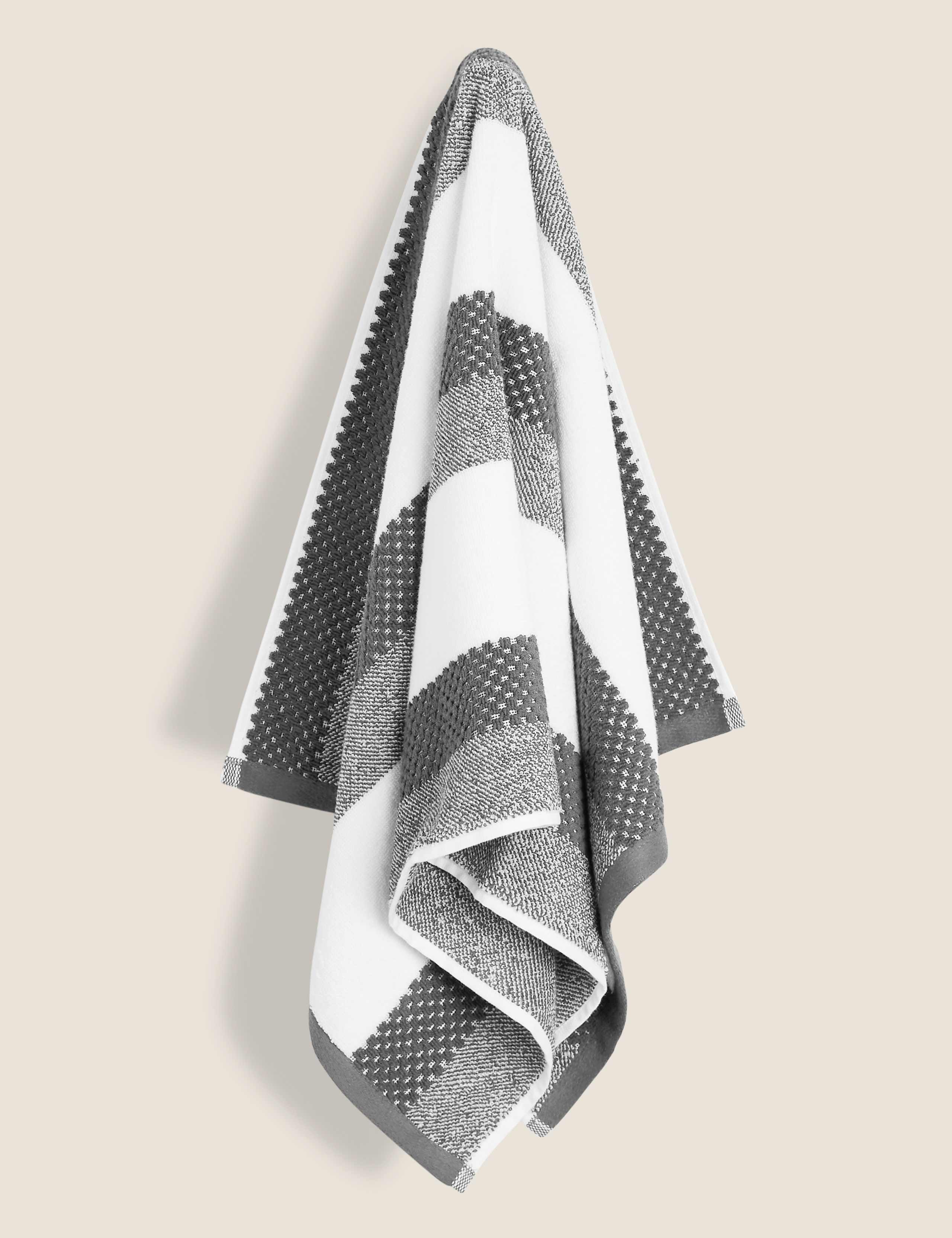 Pure Cotton Striped Textured Towel 3 of 4