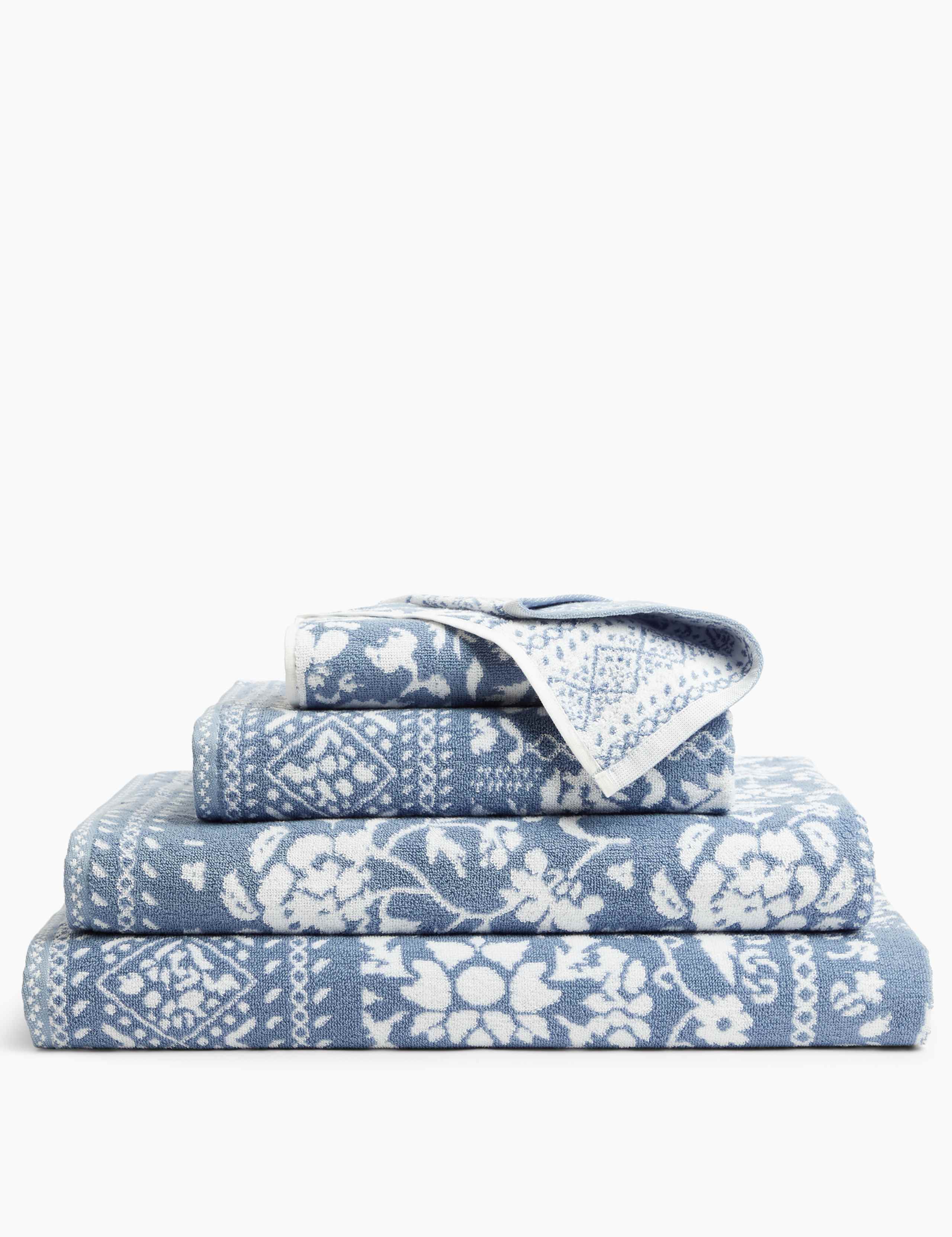 Pure Cotton Floral Patchwork Towel 1 of 4