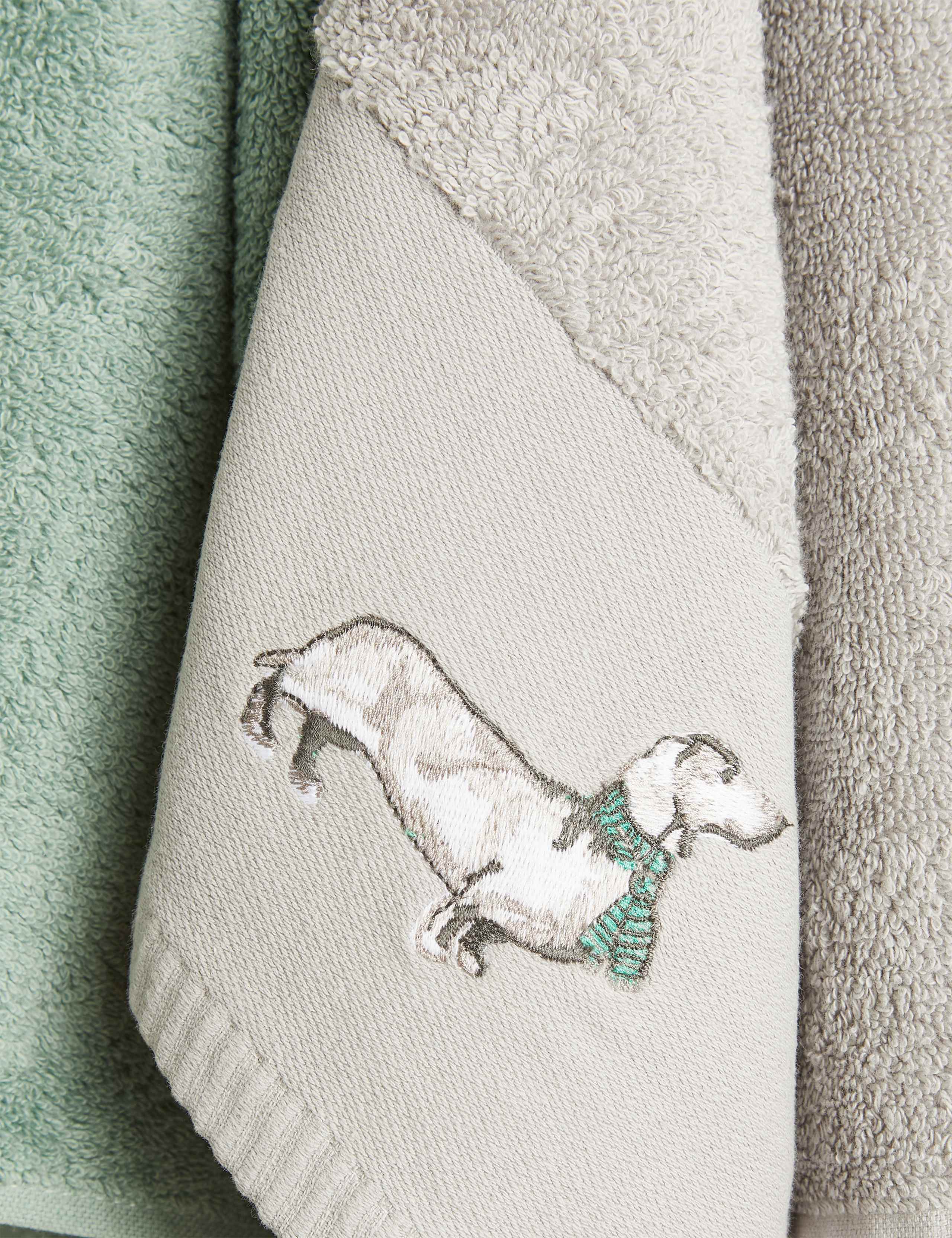 Set of 2 Pure Cotton Sausage Dog Towels 2 of 4