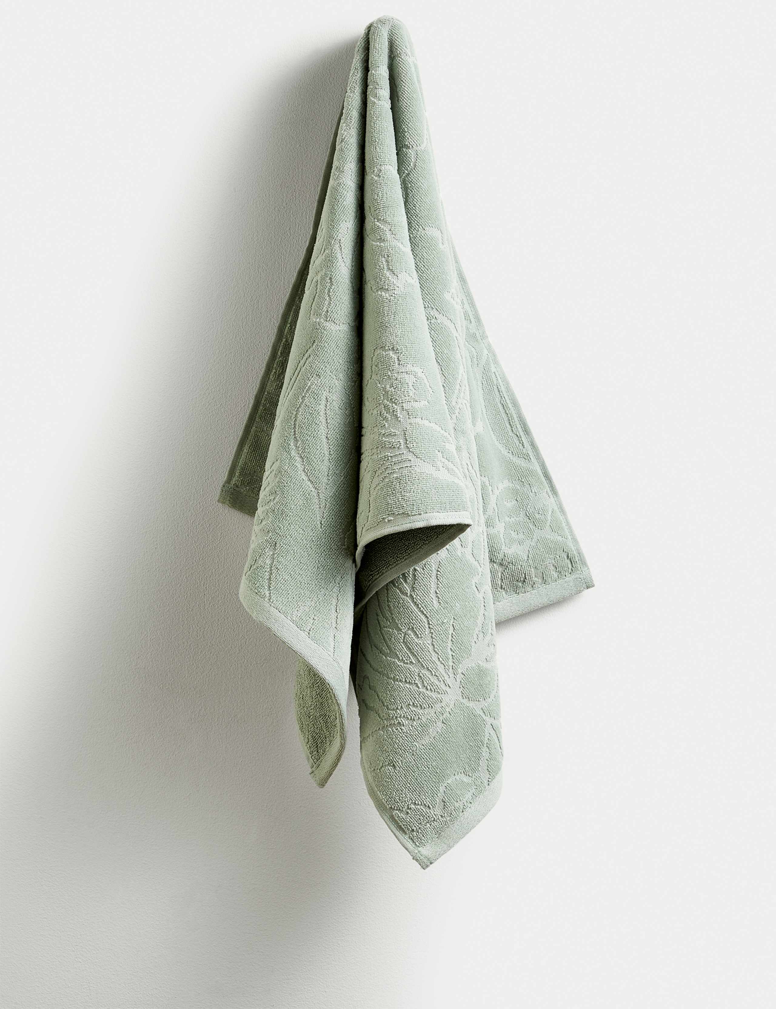 Pure Cotton Linear Floral Towel 4 of 5