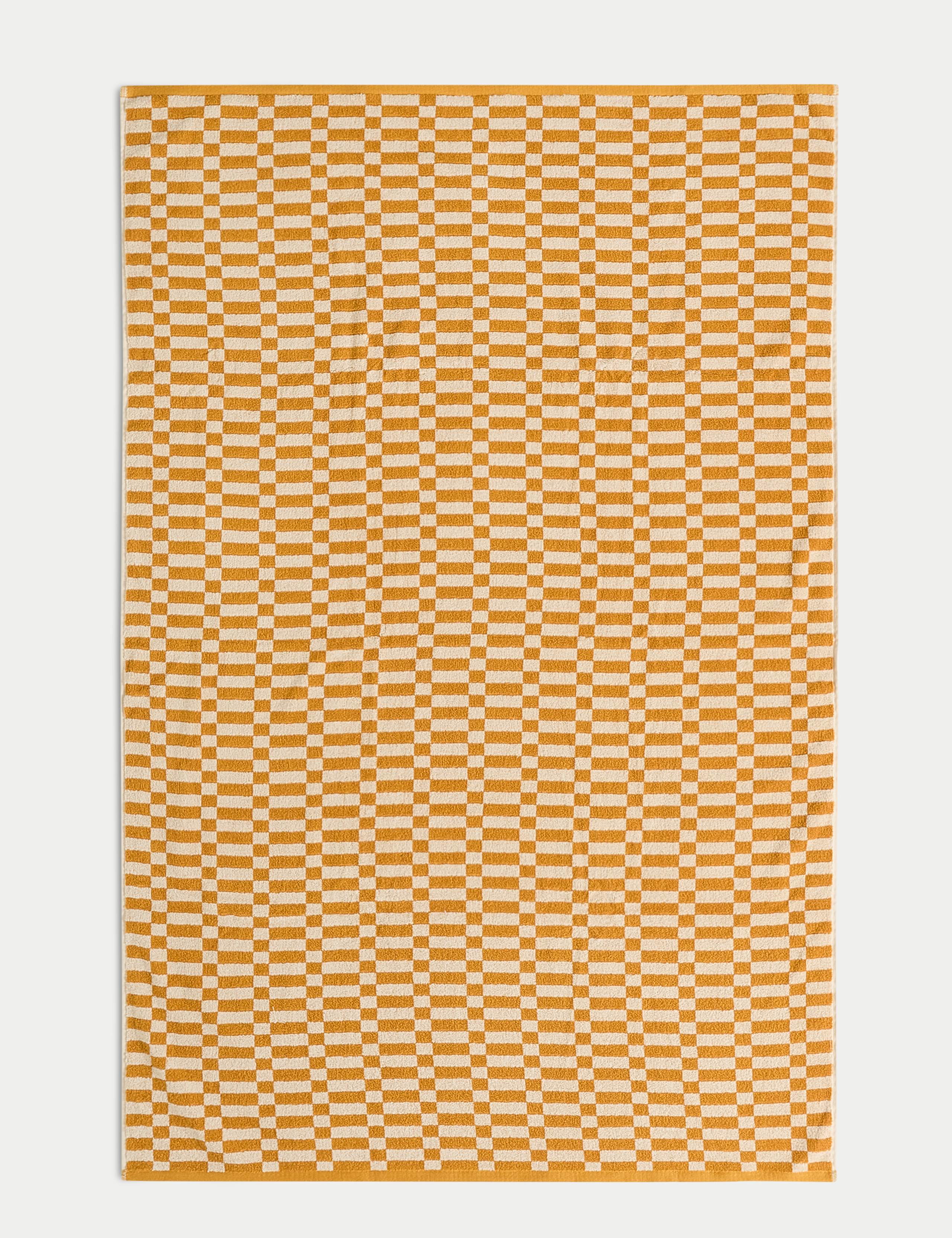 Pure Cotton Geometric Check Towel 6 of 7