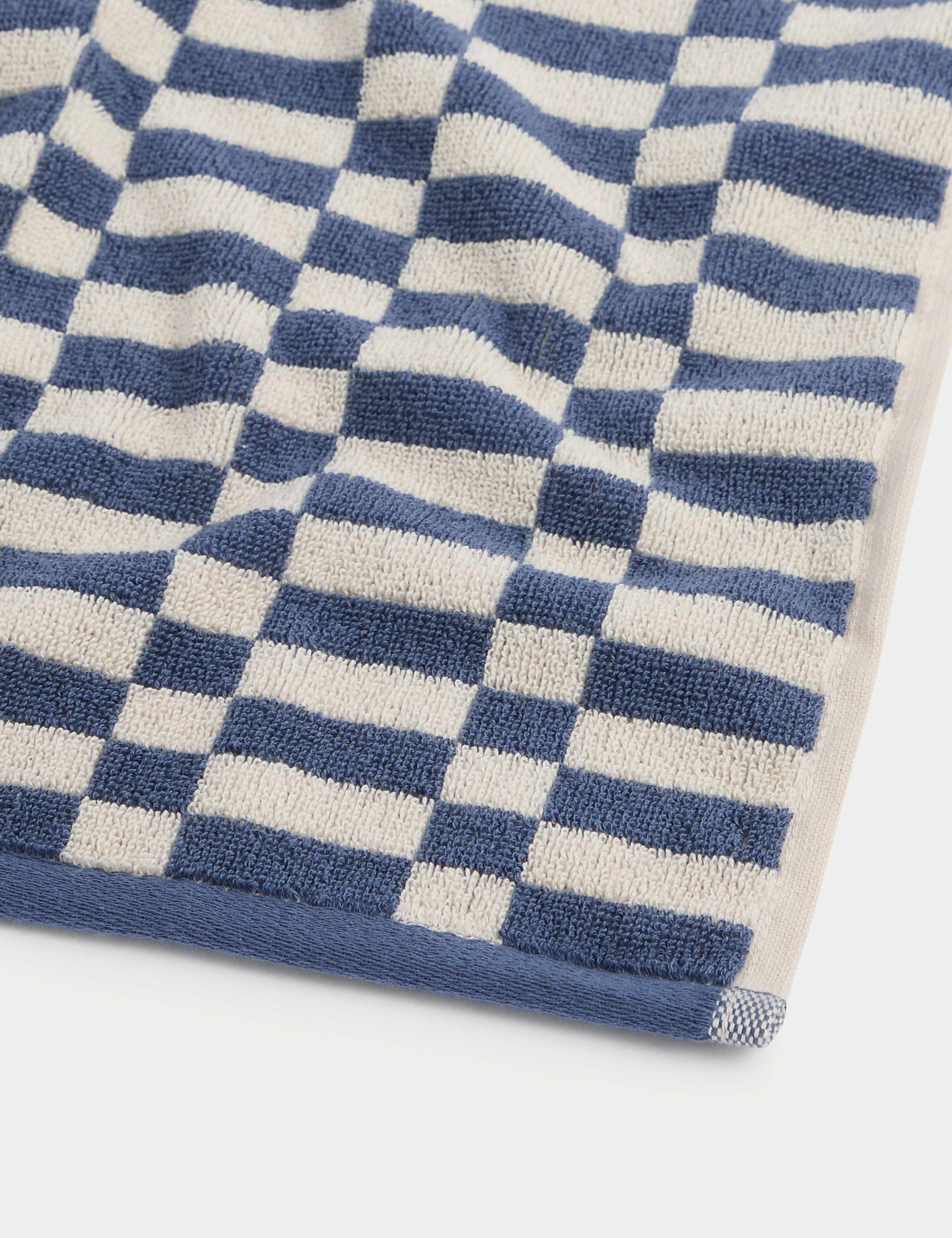 Pure Cotton Geometric Check Towel 2 of 5