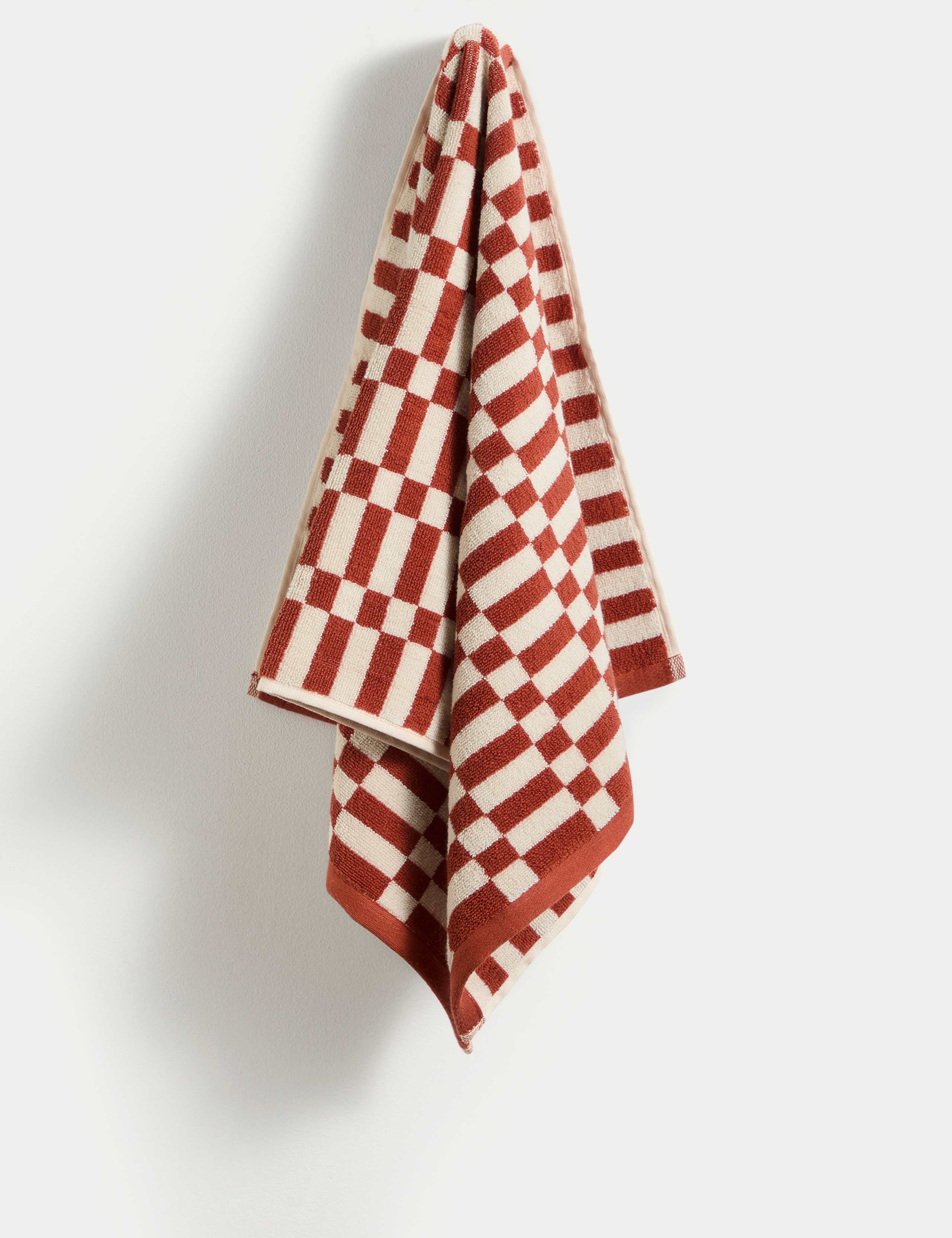 Pure Cotton Geometric Check Towel 5 of 7