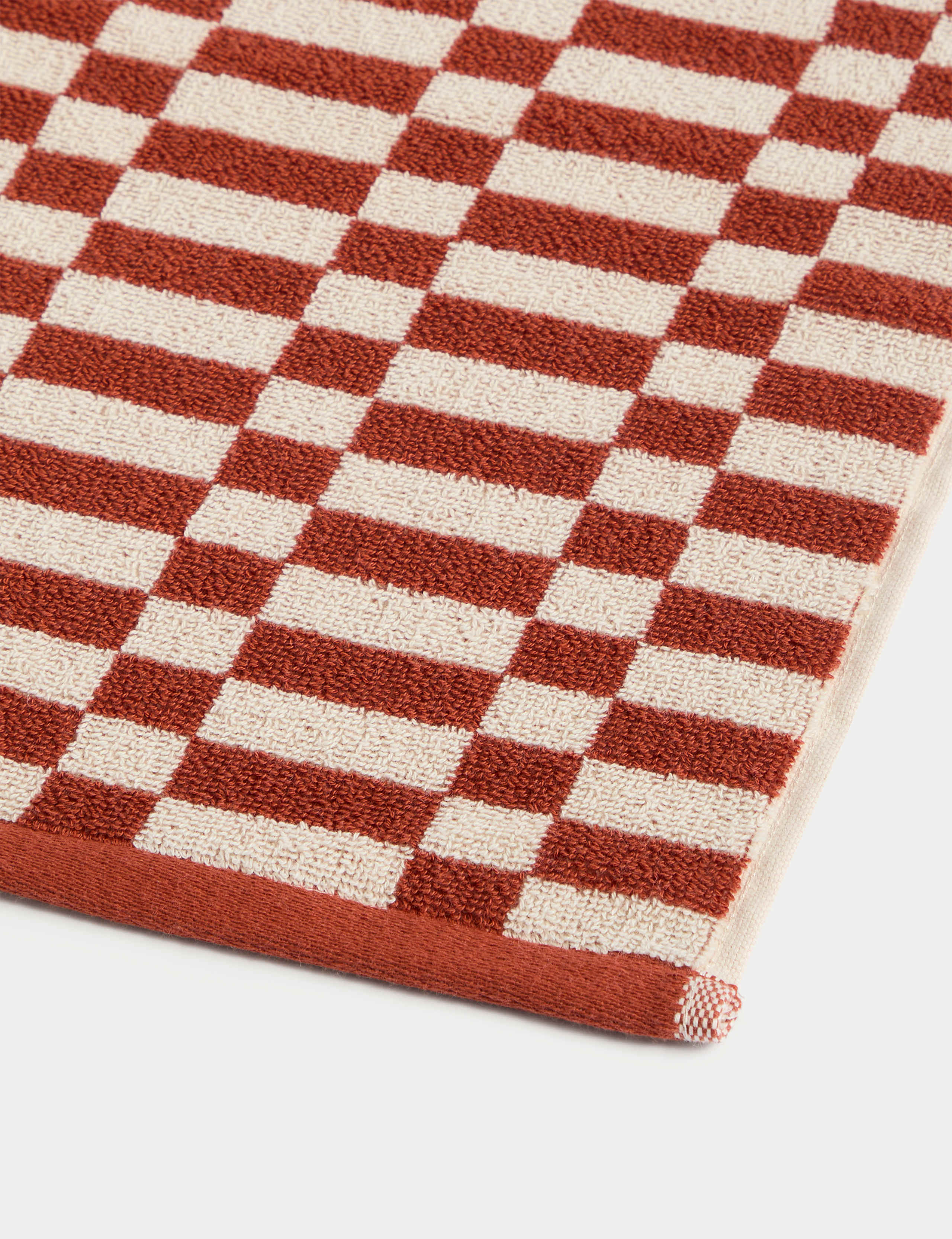 Pure Cotton Geometric Check Towel 2 of 7