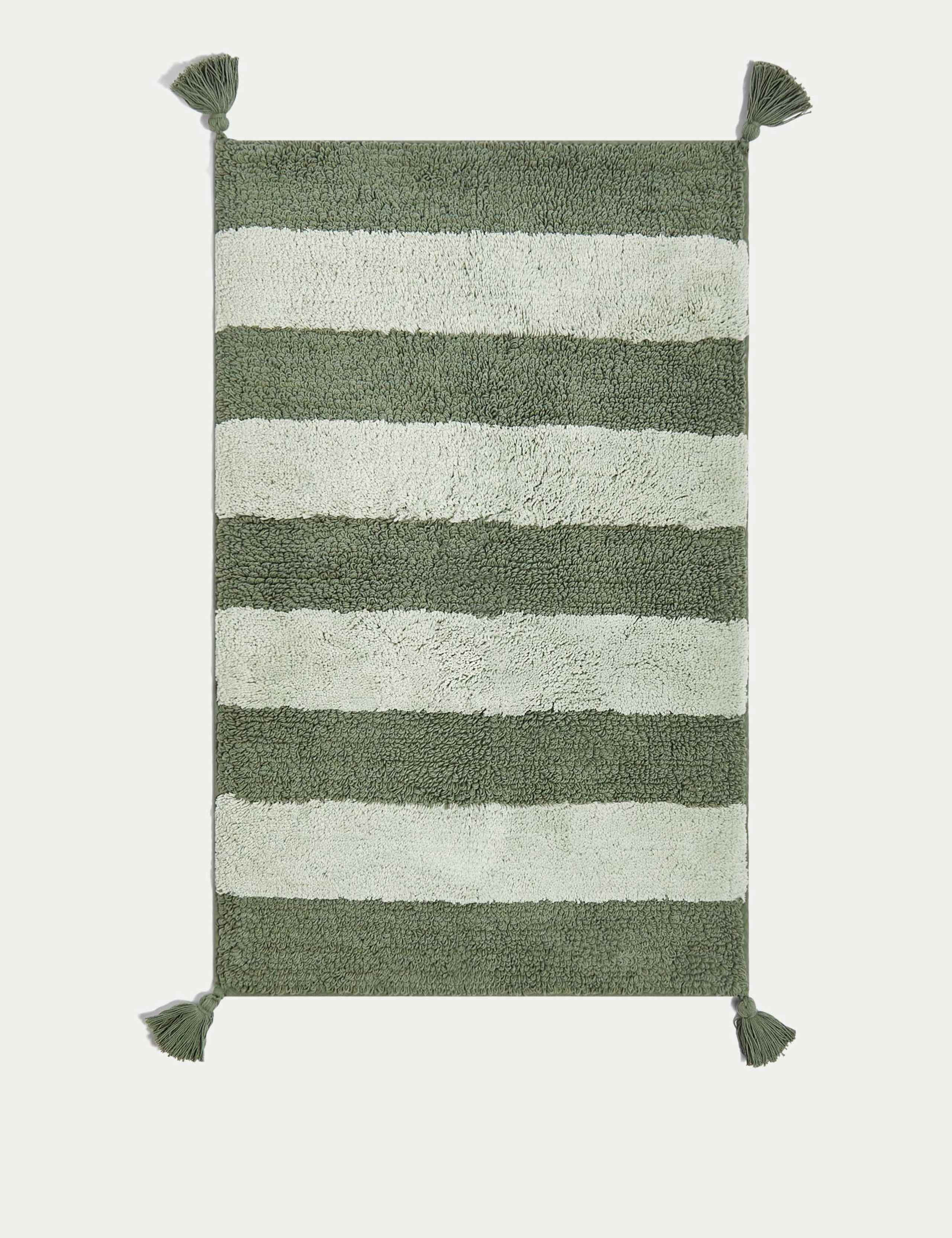 Pure Cotton Striped Bath Mat 2 of 2