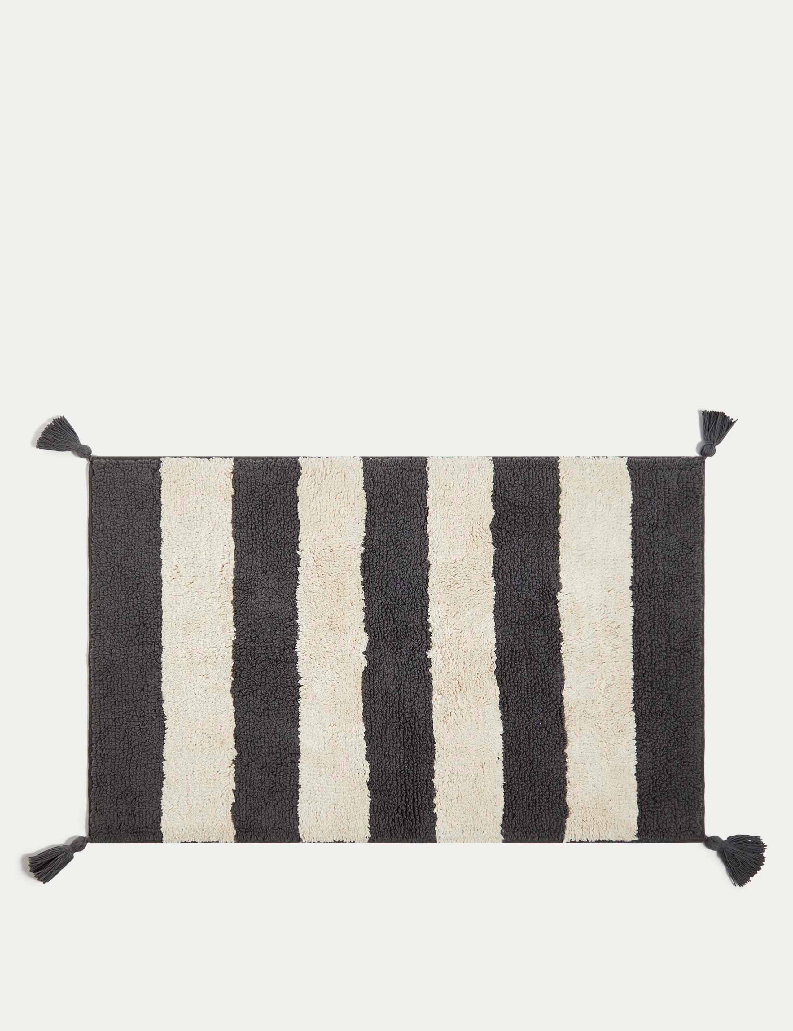 Pure Cotton Striped Bath Mat 1 of 2