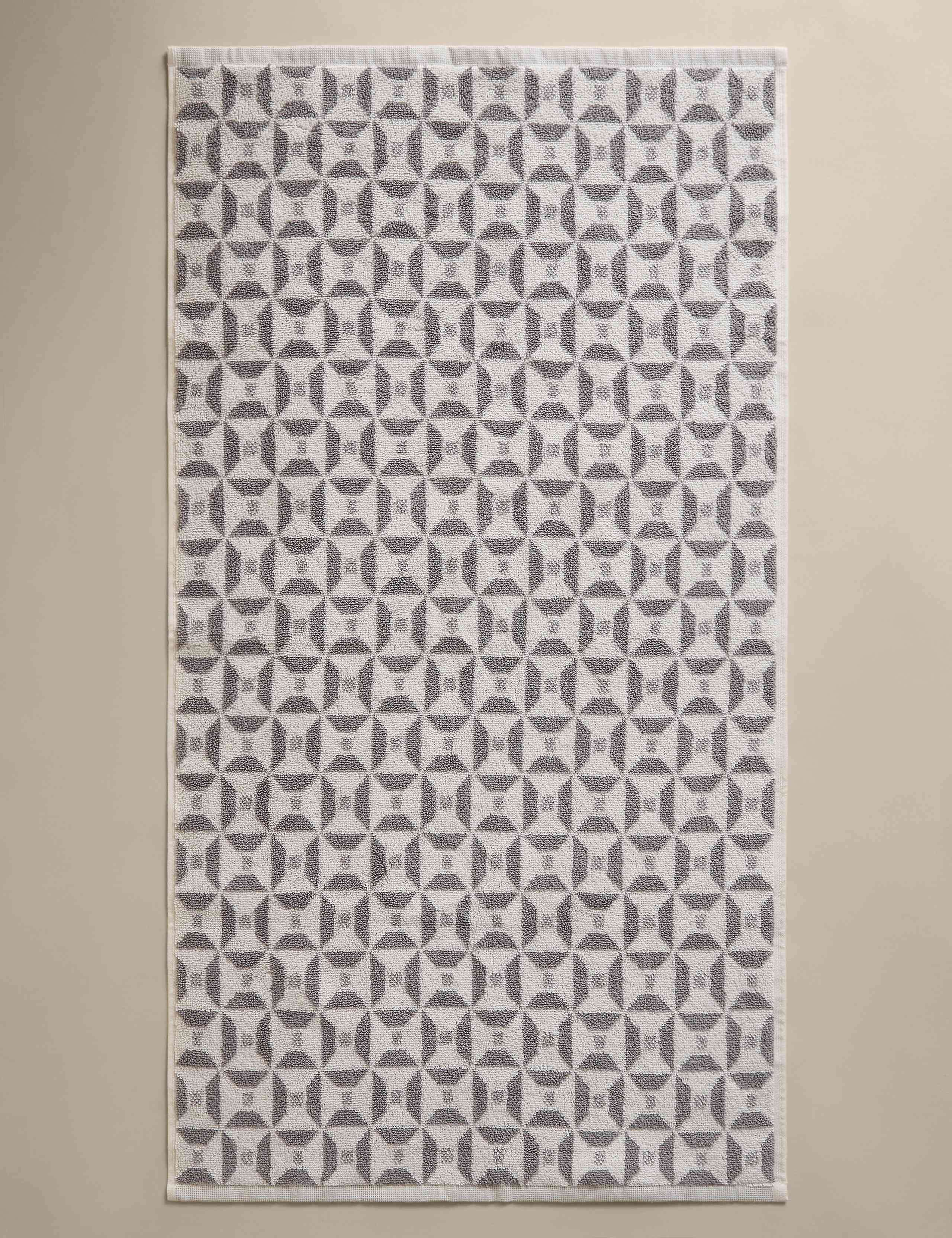 Pure Cotton Geometric Tile Towel 5 of 5