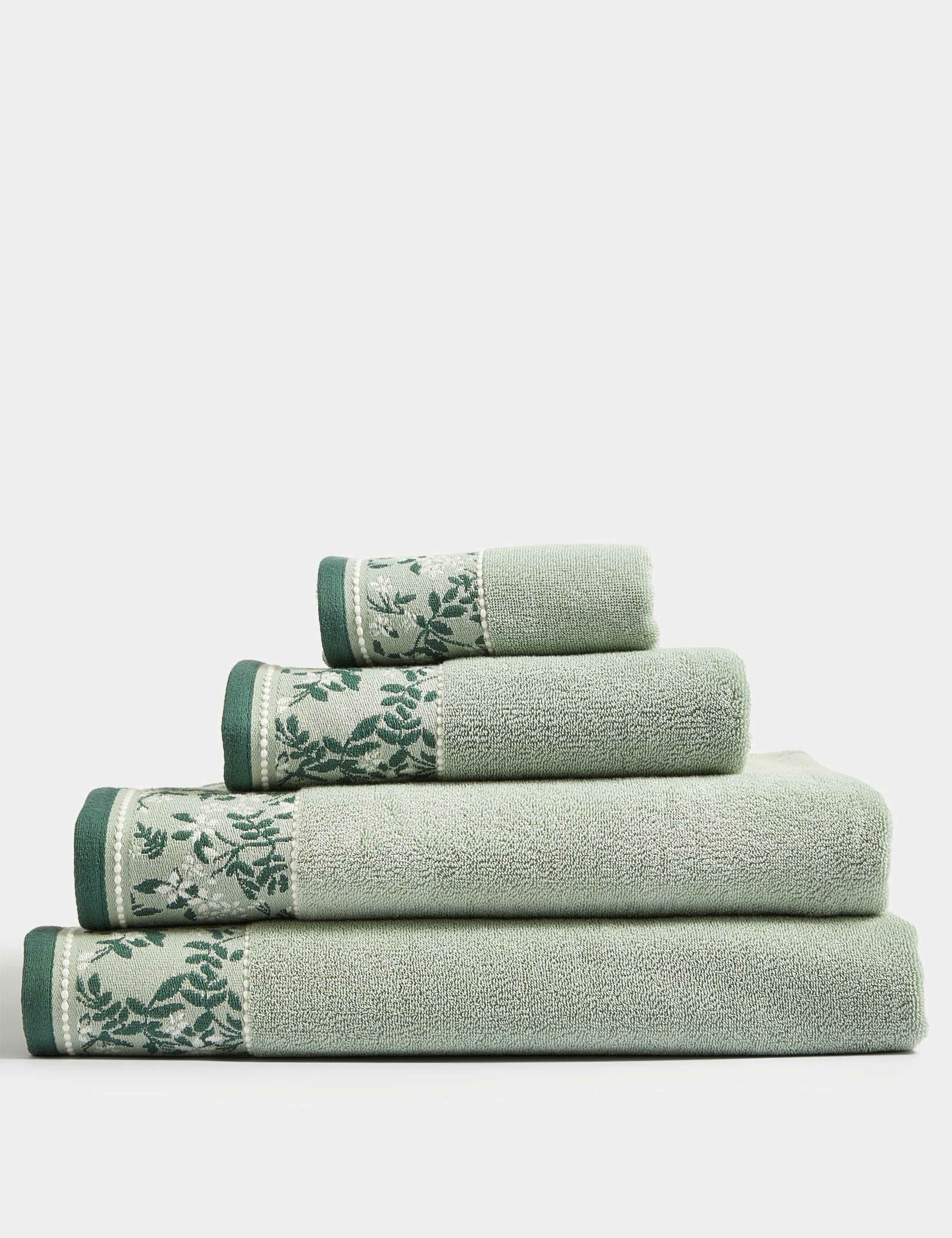 Pure Cotton Woven Floral Towel 3 of 5