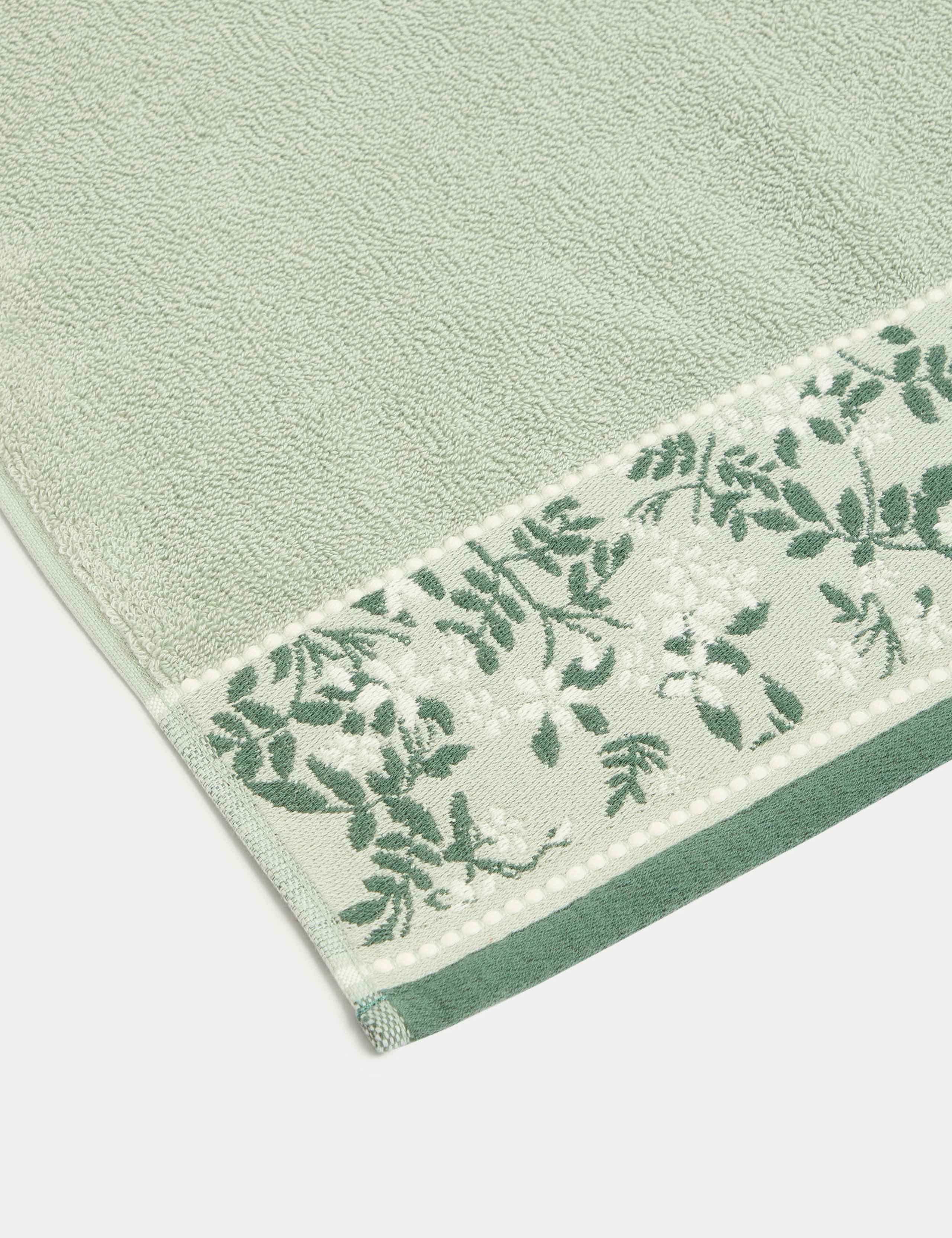 Pure Cotton Woven Floral Towel 2 of 5