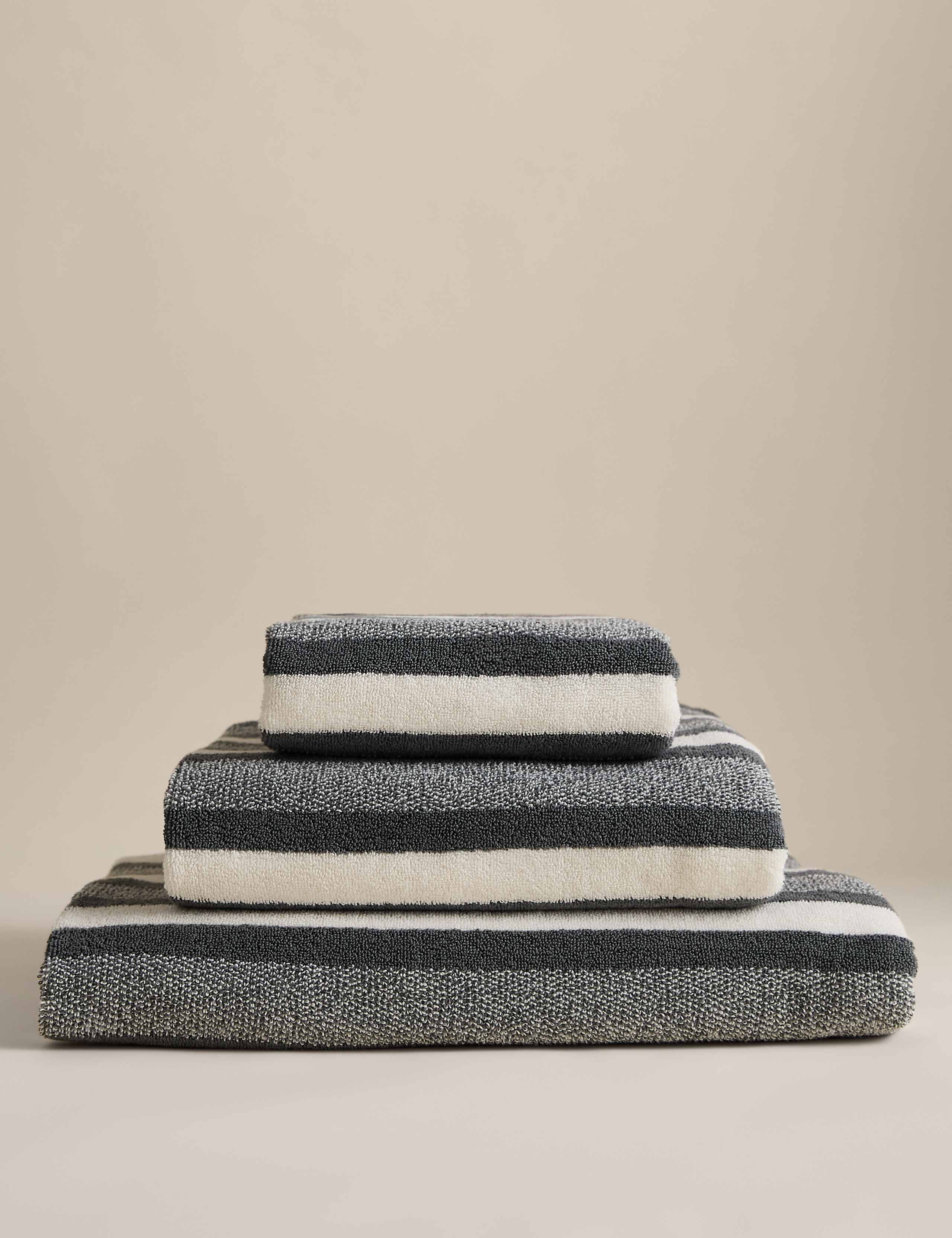 Pure Cotton Marl Striped Towel 2 of 5