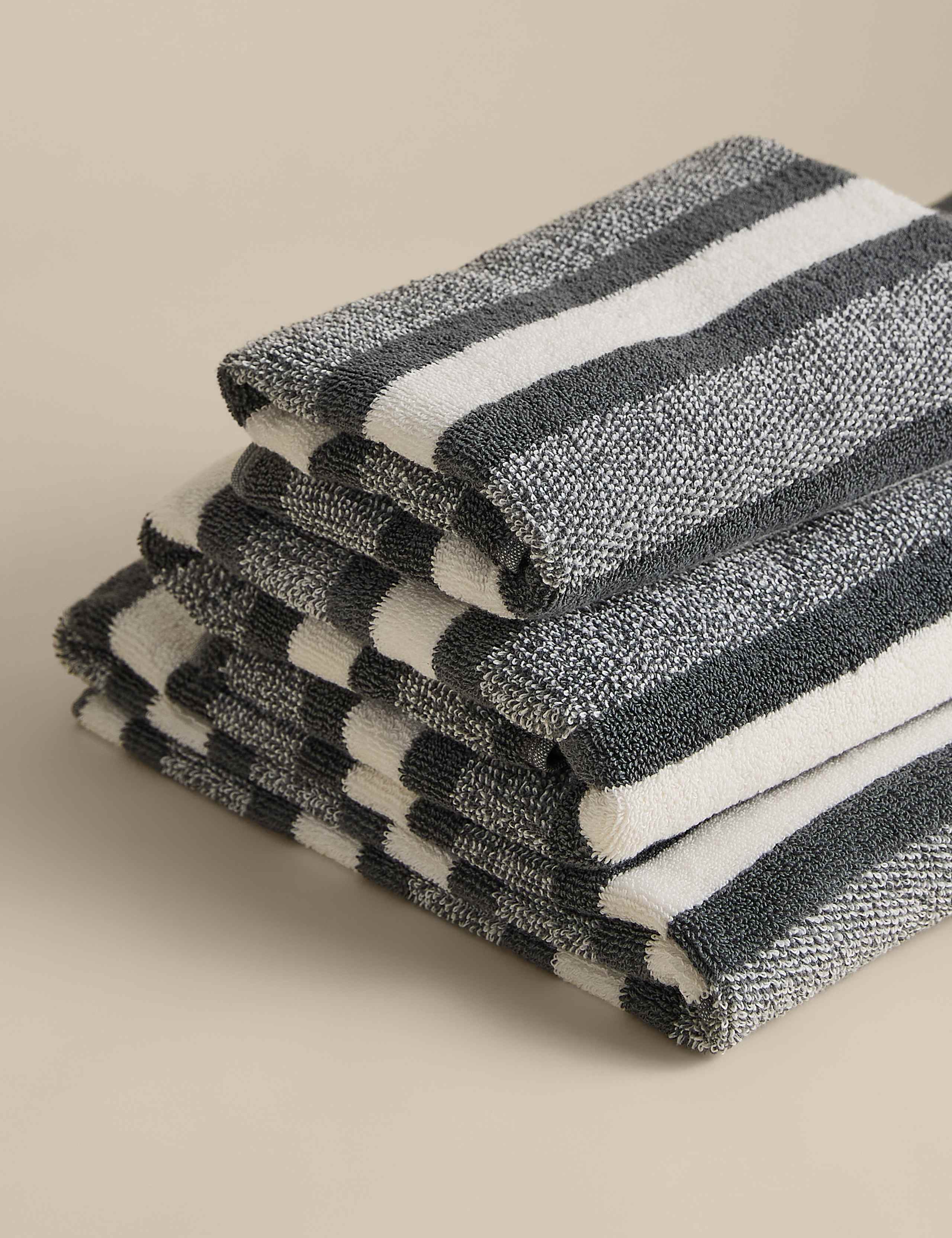 Pure Cotton Marl Striped Towel 1 of 5