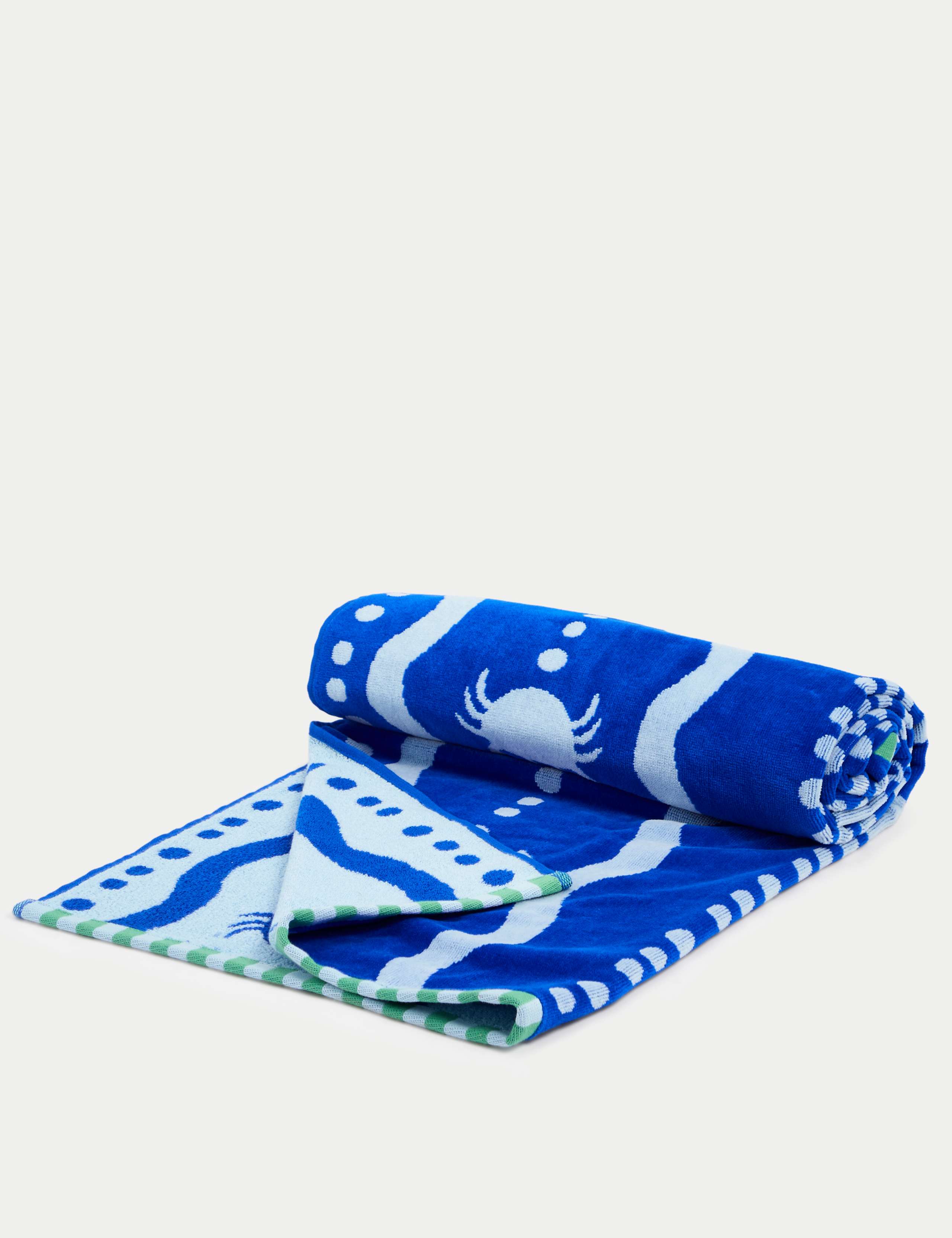 Pure Cotton Wave Crab Beach Towel 2 of 3
