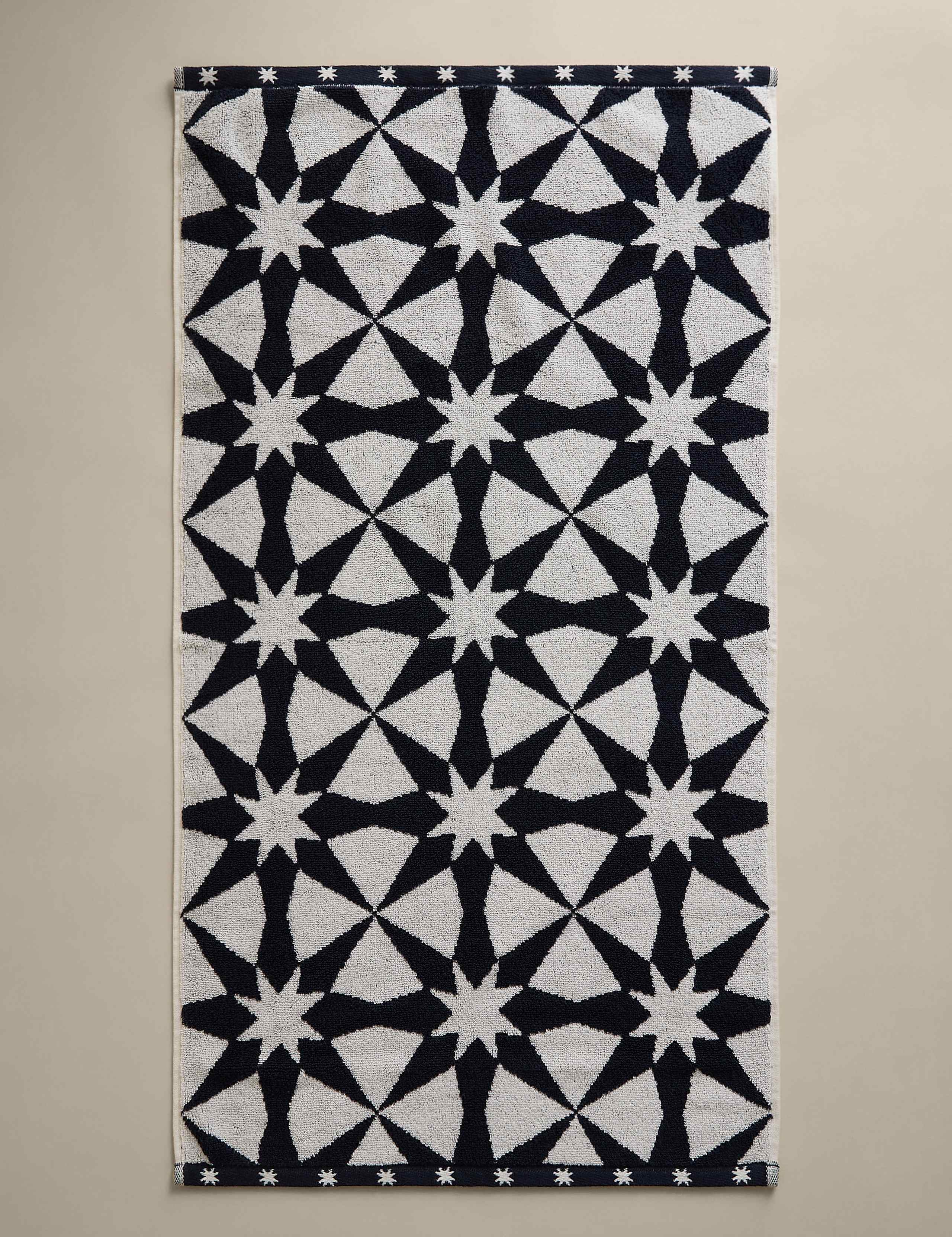 Pure Cotton Geometric Star Towel 5 of 5