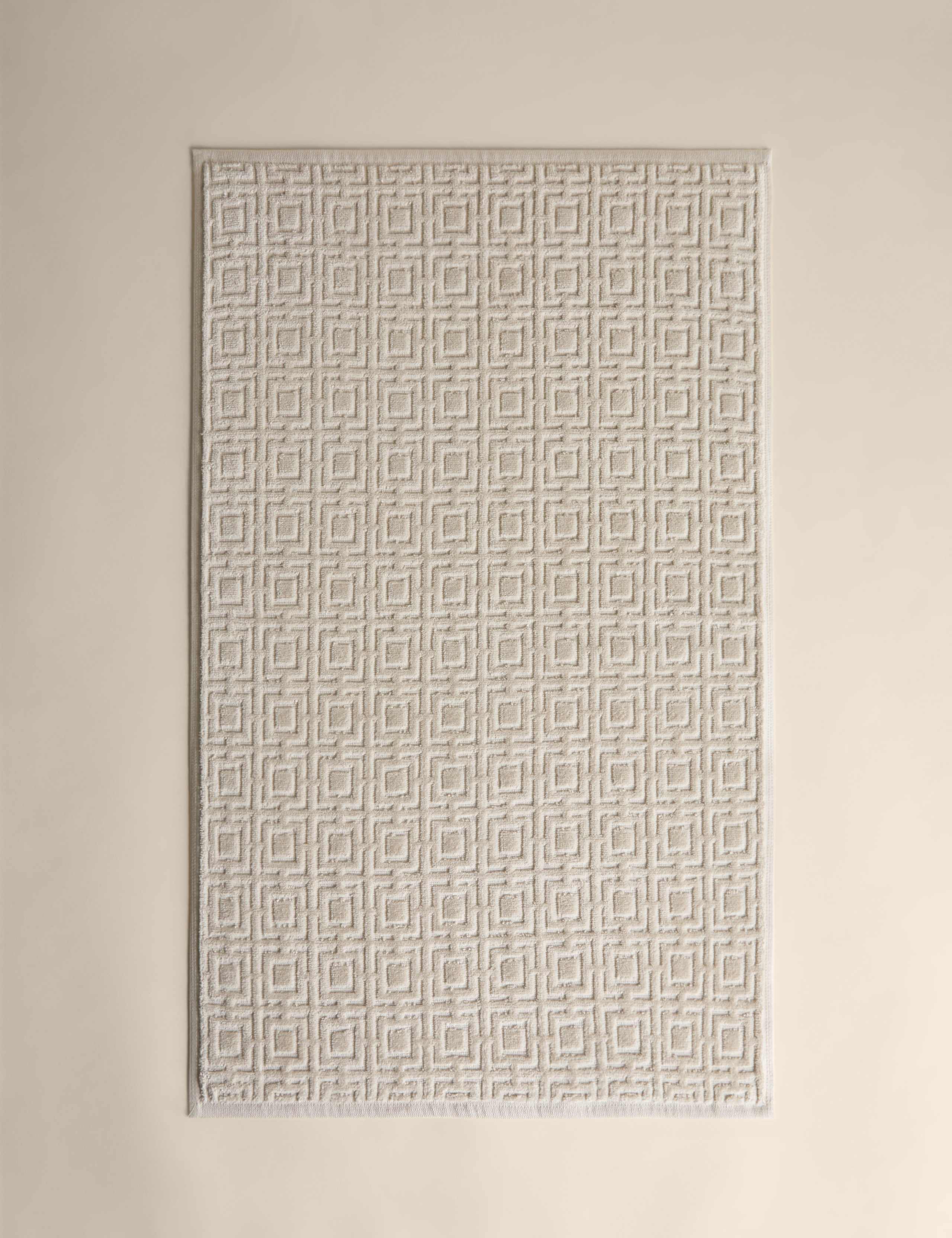 Pure Cotton Velour Geometric Bath Mat 3 of 5