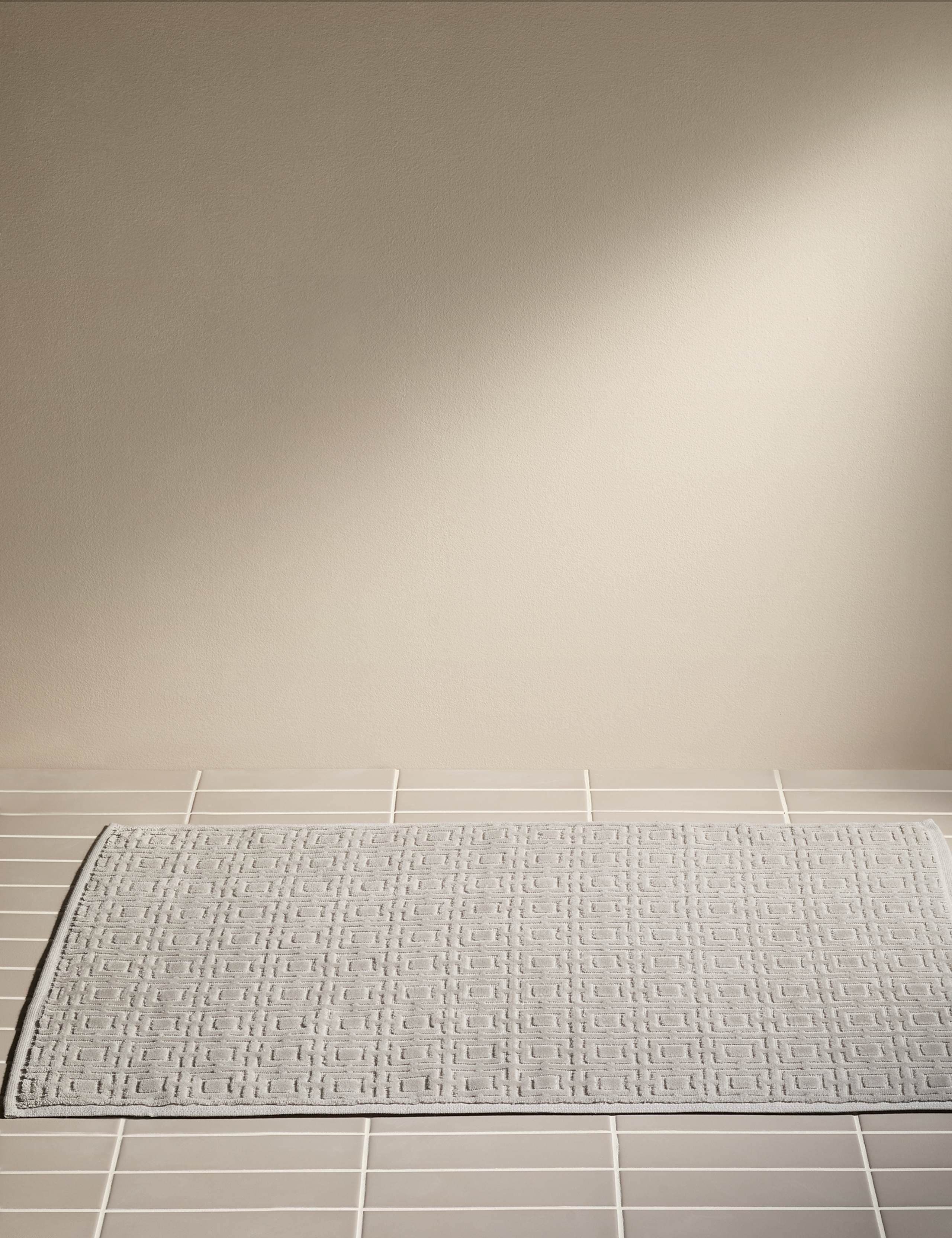 Pure Cotton Velour Geometric Bath Mat 1 of 5