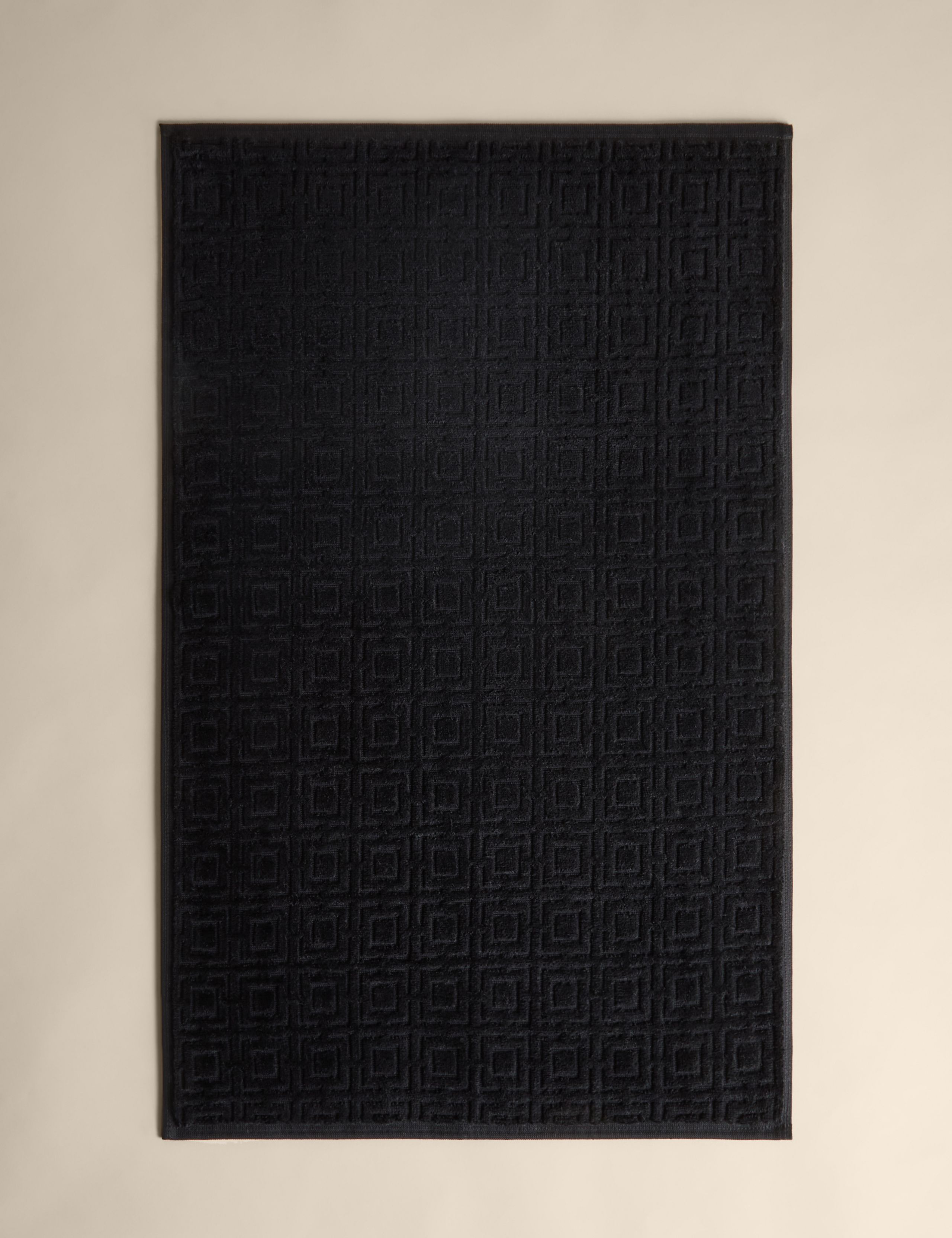 Pure Cotton Velour Geometric Bath Mat 3 of 5