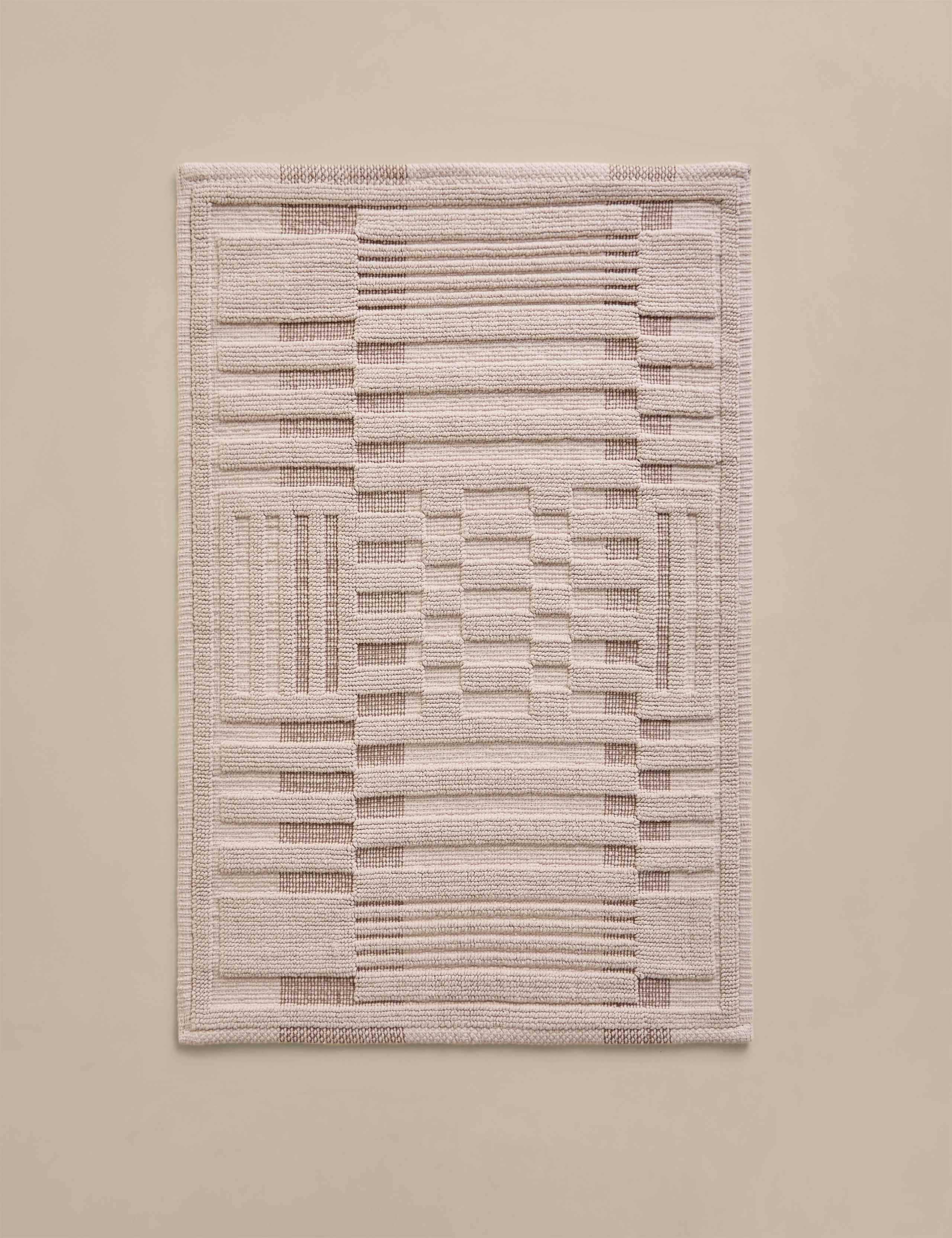 Pure Cotton Geometric Stay New Bath Mat 2 of 3