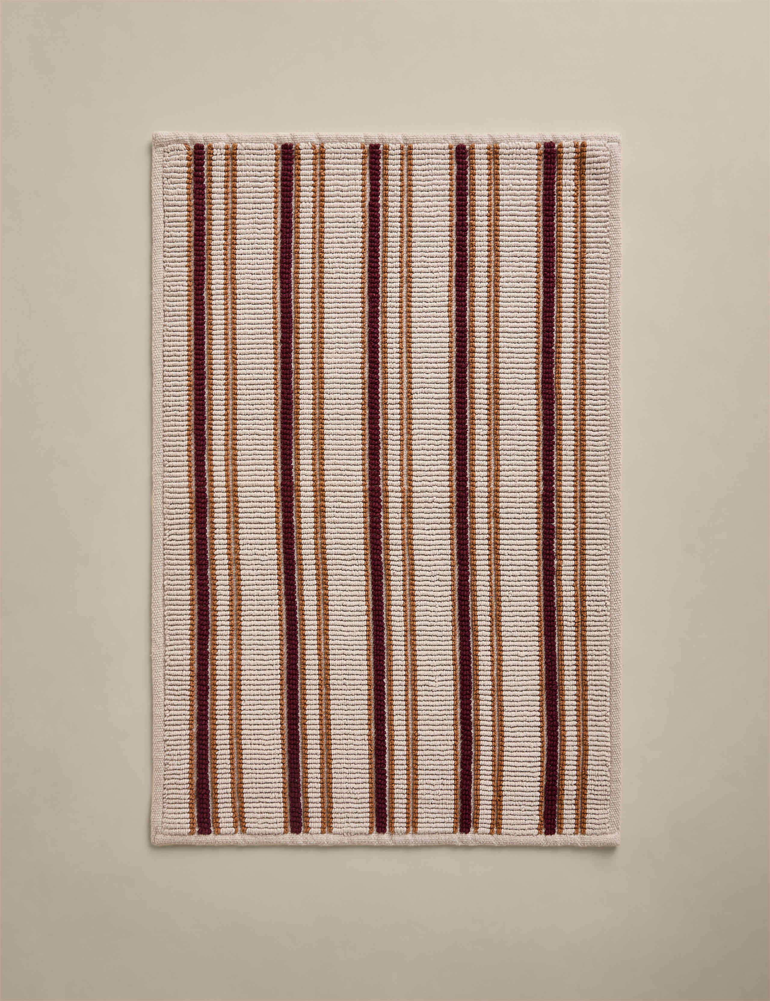 Pure Cotton Woven Striped Stay New Bath Mat 2 of 3