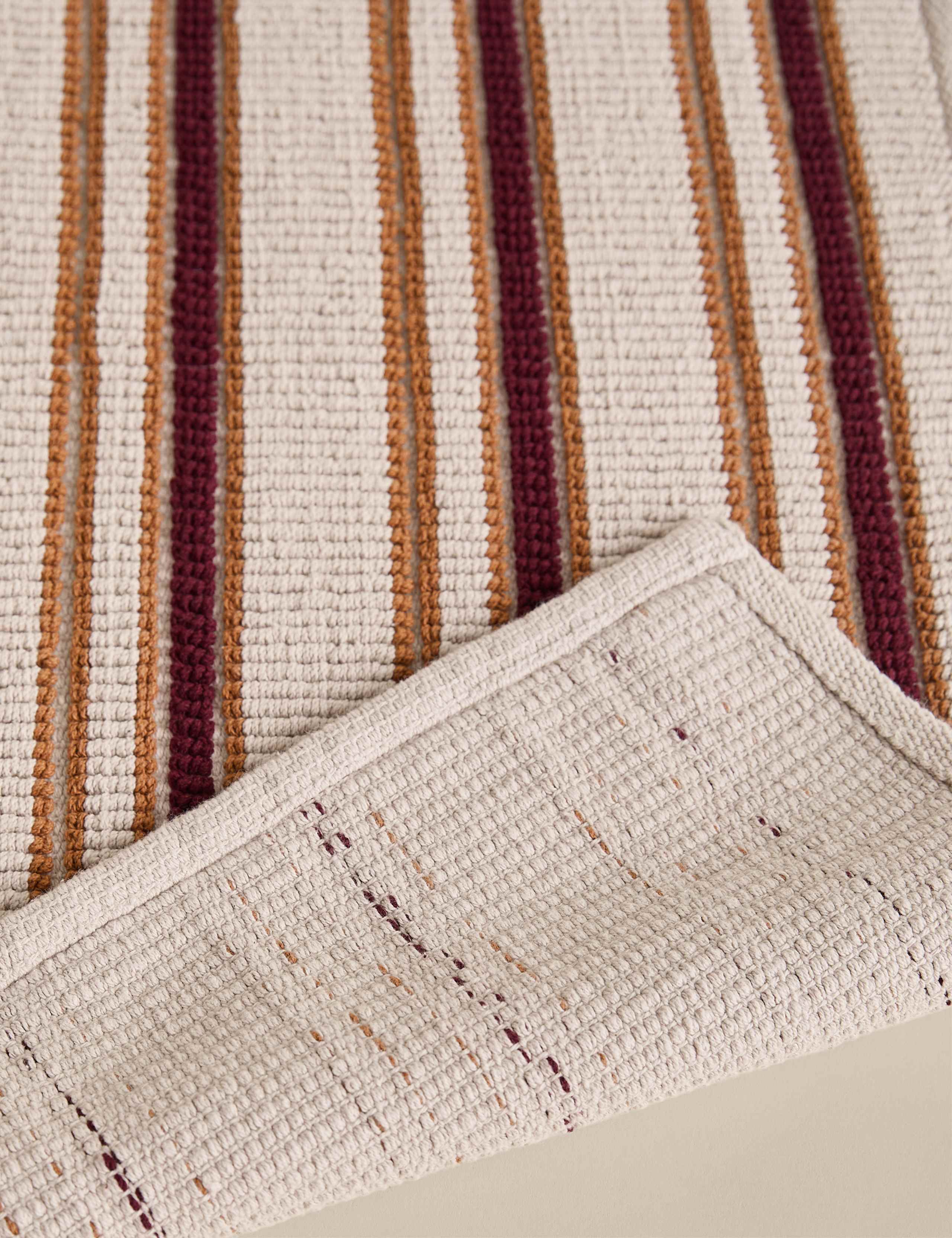 Pure Cotton Woven Striped Stay New Bath Mat 3 of 3