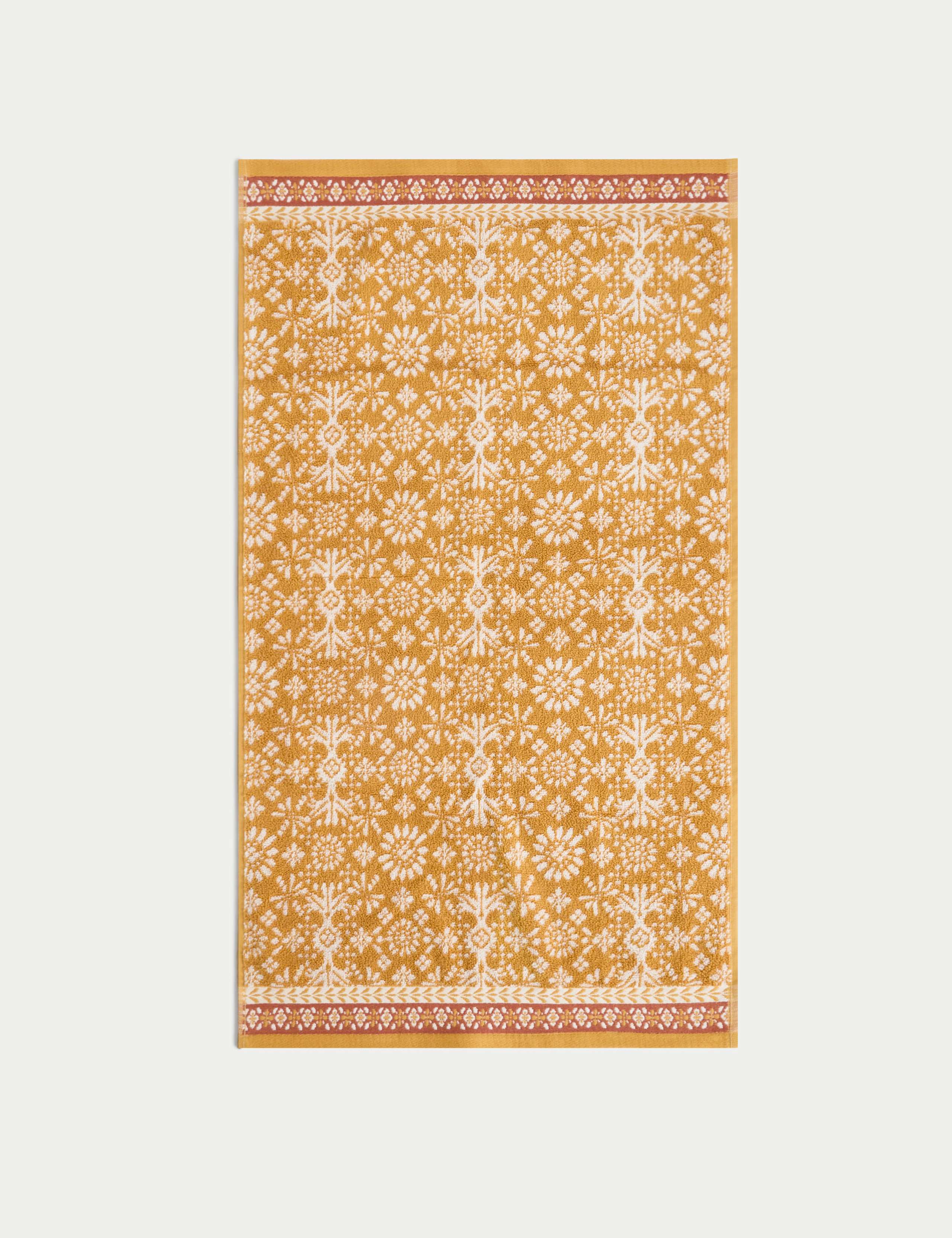 Pure Cotton Geometric Tile Pattern Towel 5 of 5