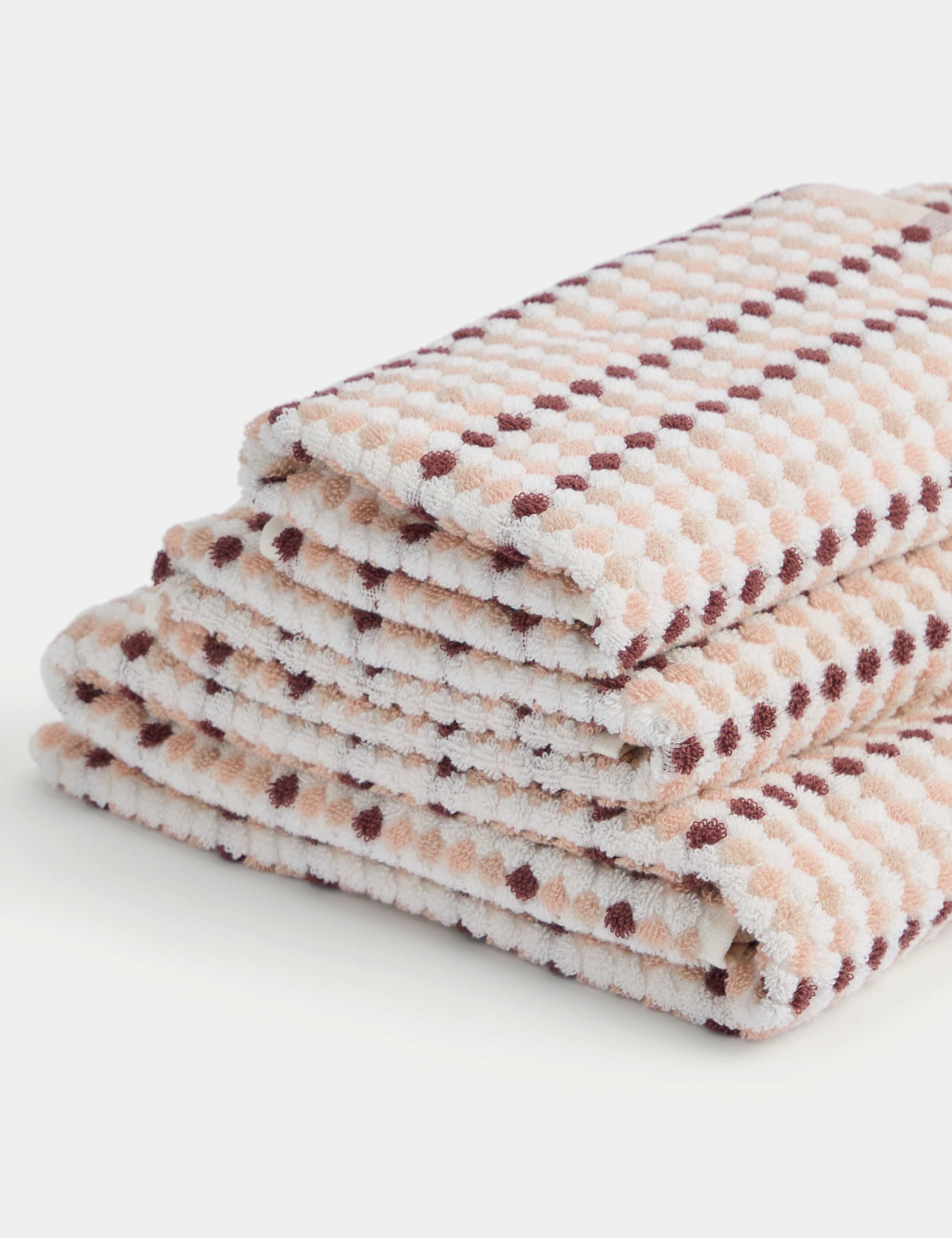 Pure Cotton Spotty Striped Towel 1 of 5