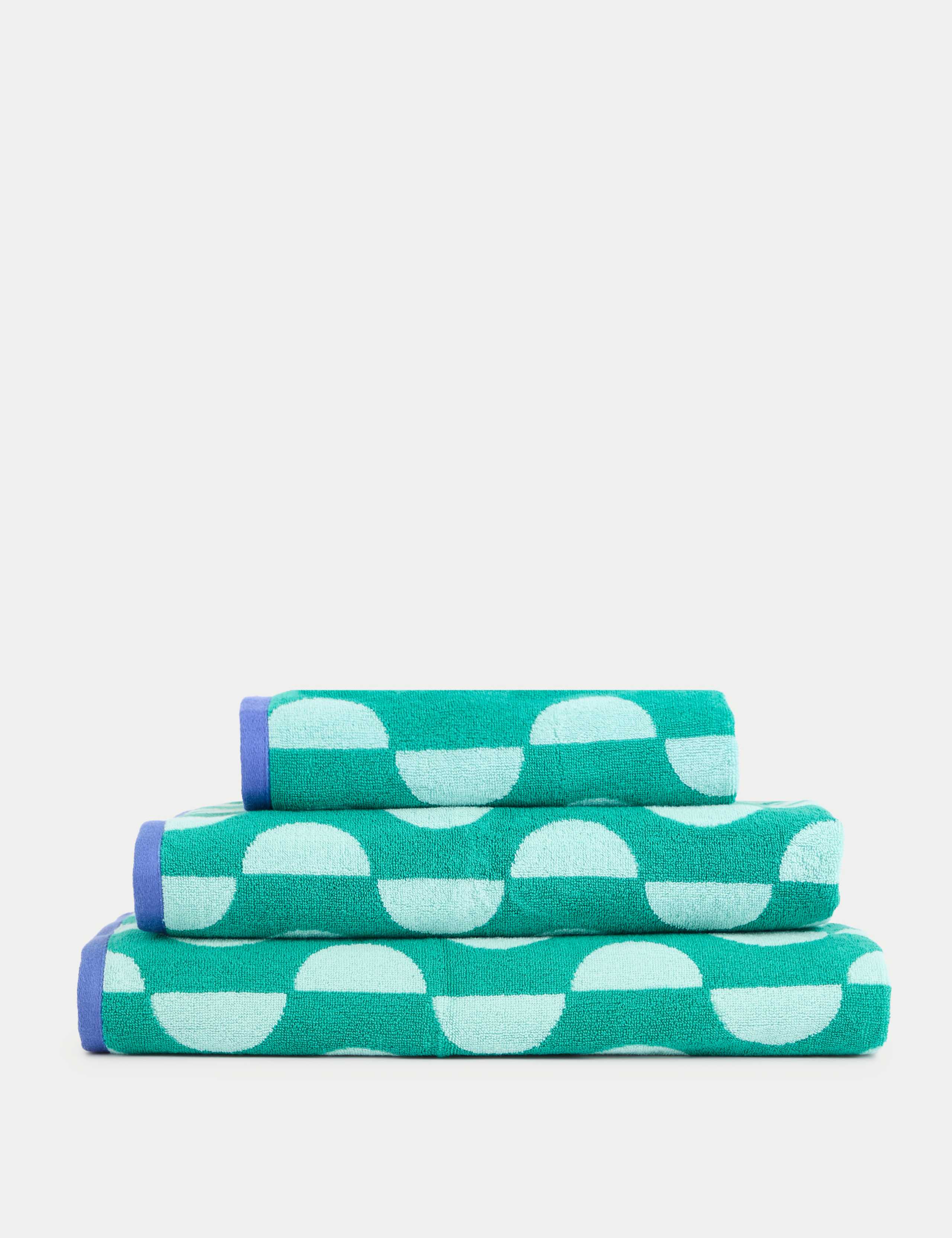 Pure Cotton Geometric Semi Circle Towel 3 of 5
