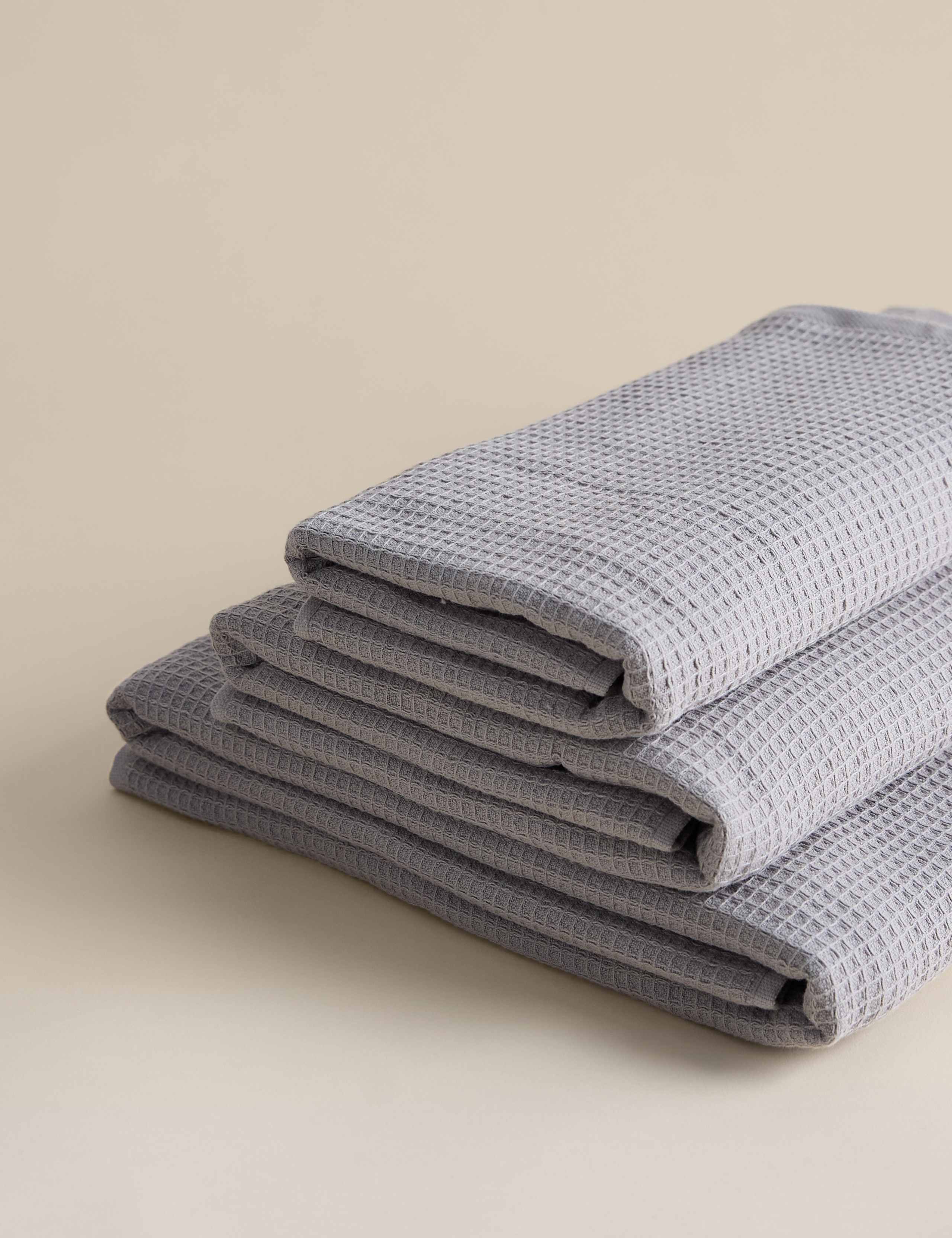 Pure Cotton Reverse Waffle & Terry Towel 2 of 7