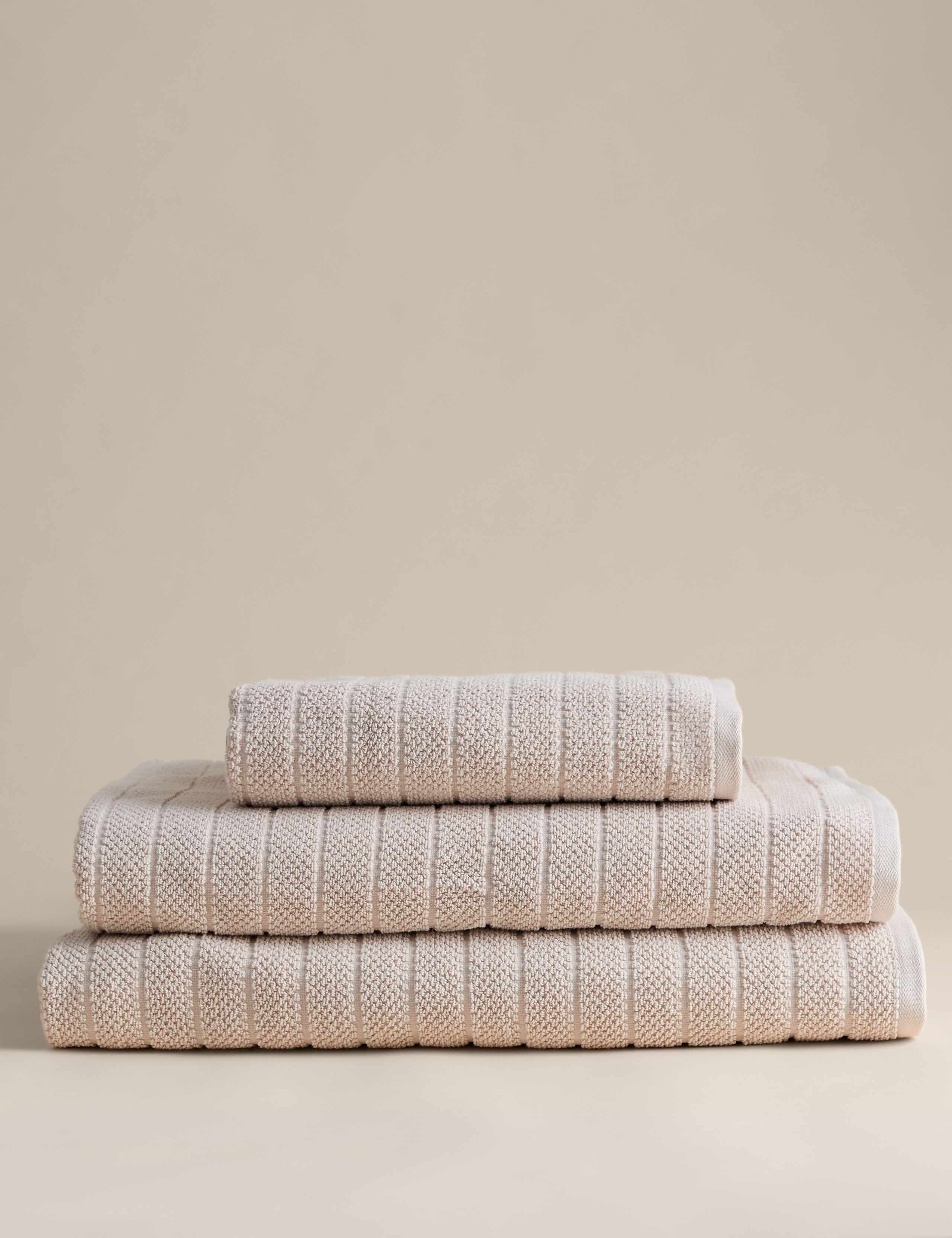 Pure Cotton Popcorn Stripe Towel 1 of 4