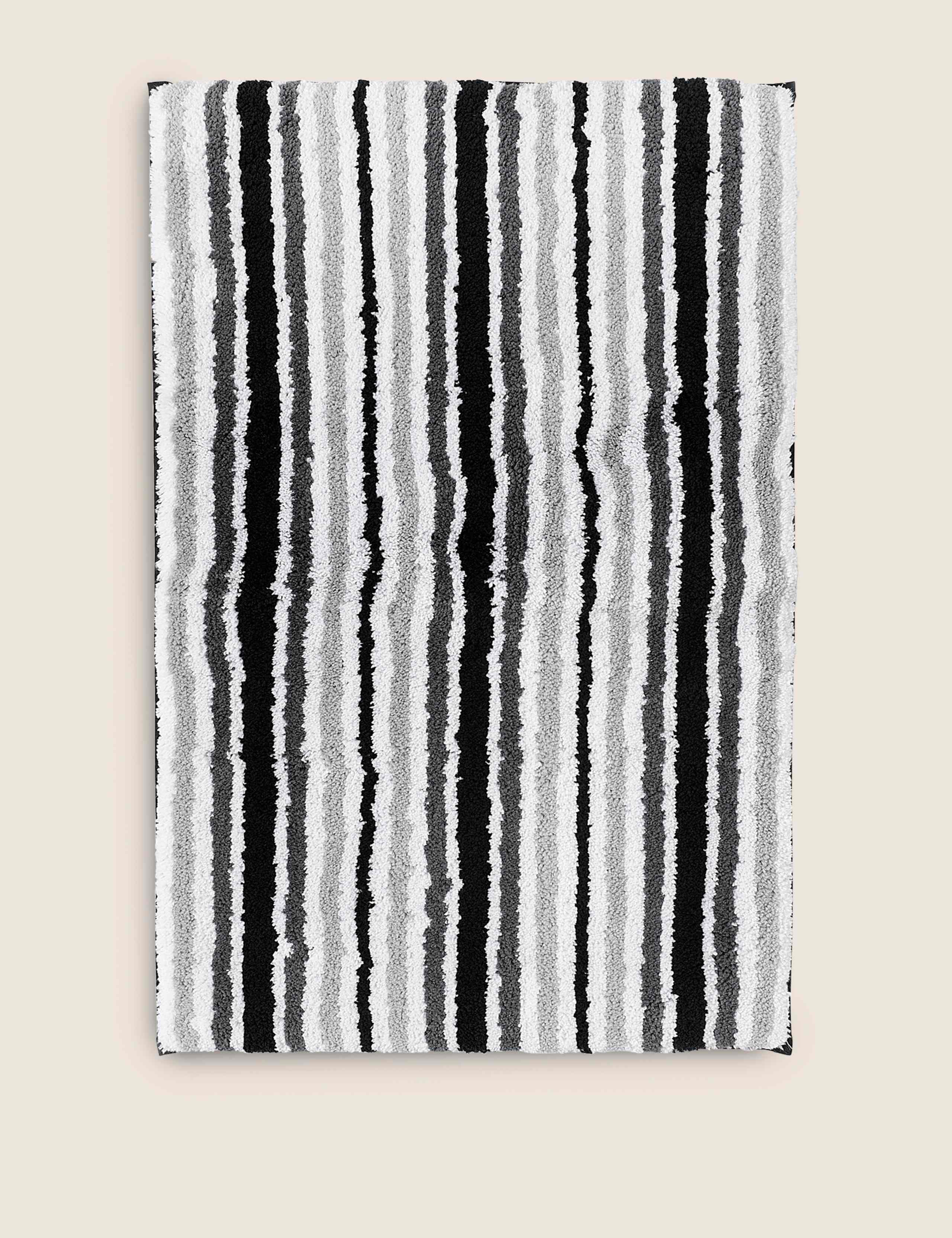 Super Soft Striped Quick Dry Bath Mat 1 of 2