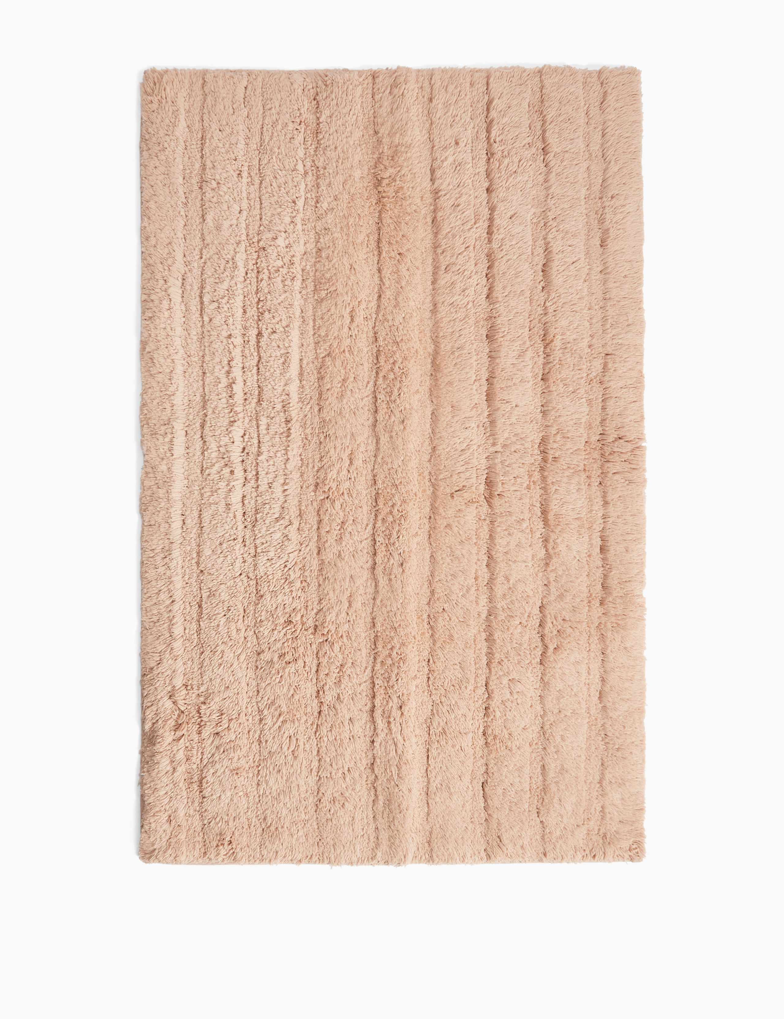 Pure Cotton Ribbed Bath Mat 1 of 2