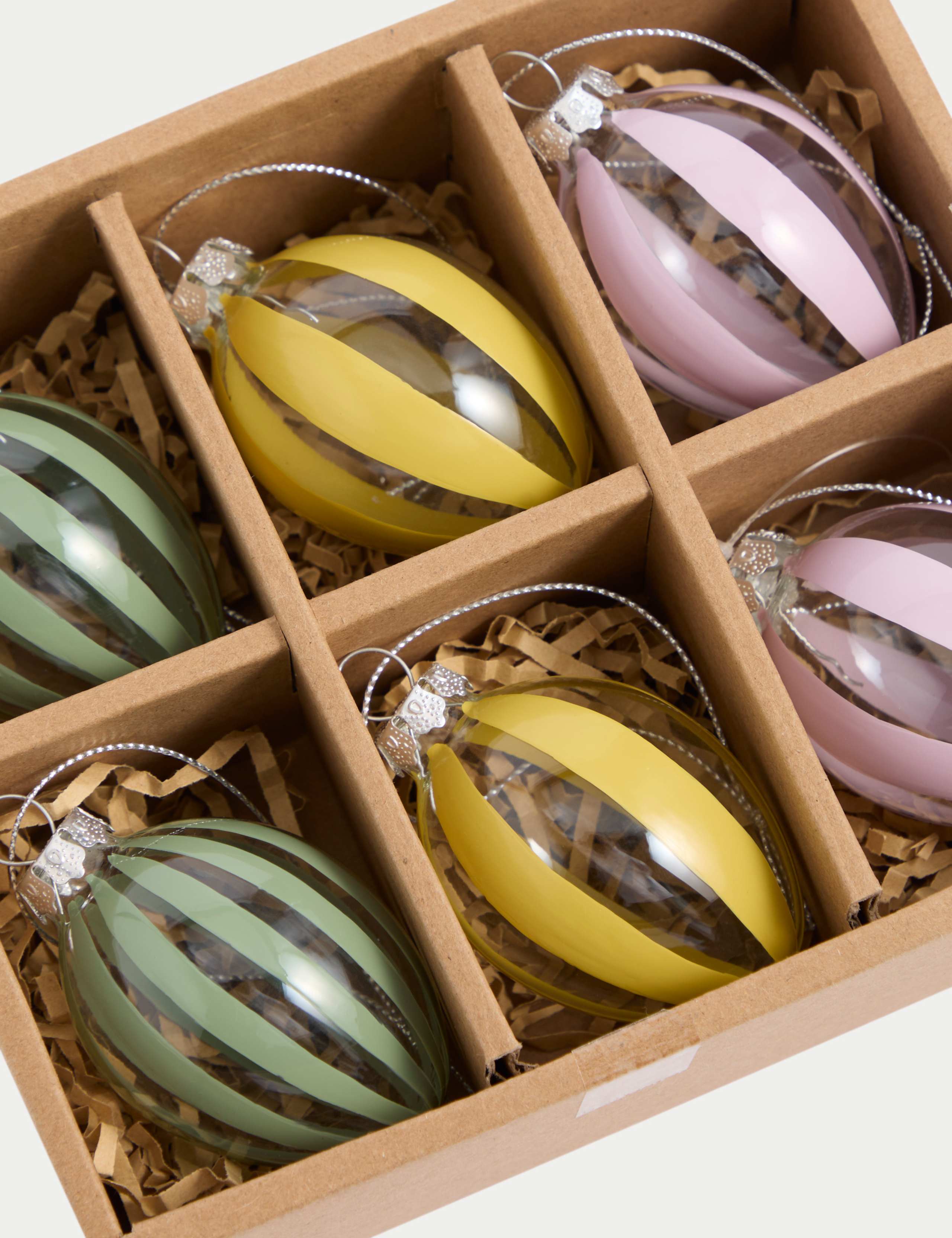 6pk Glass Hanging Egg Decorations 3 of 3