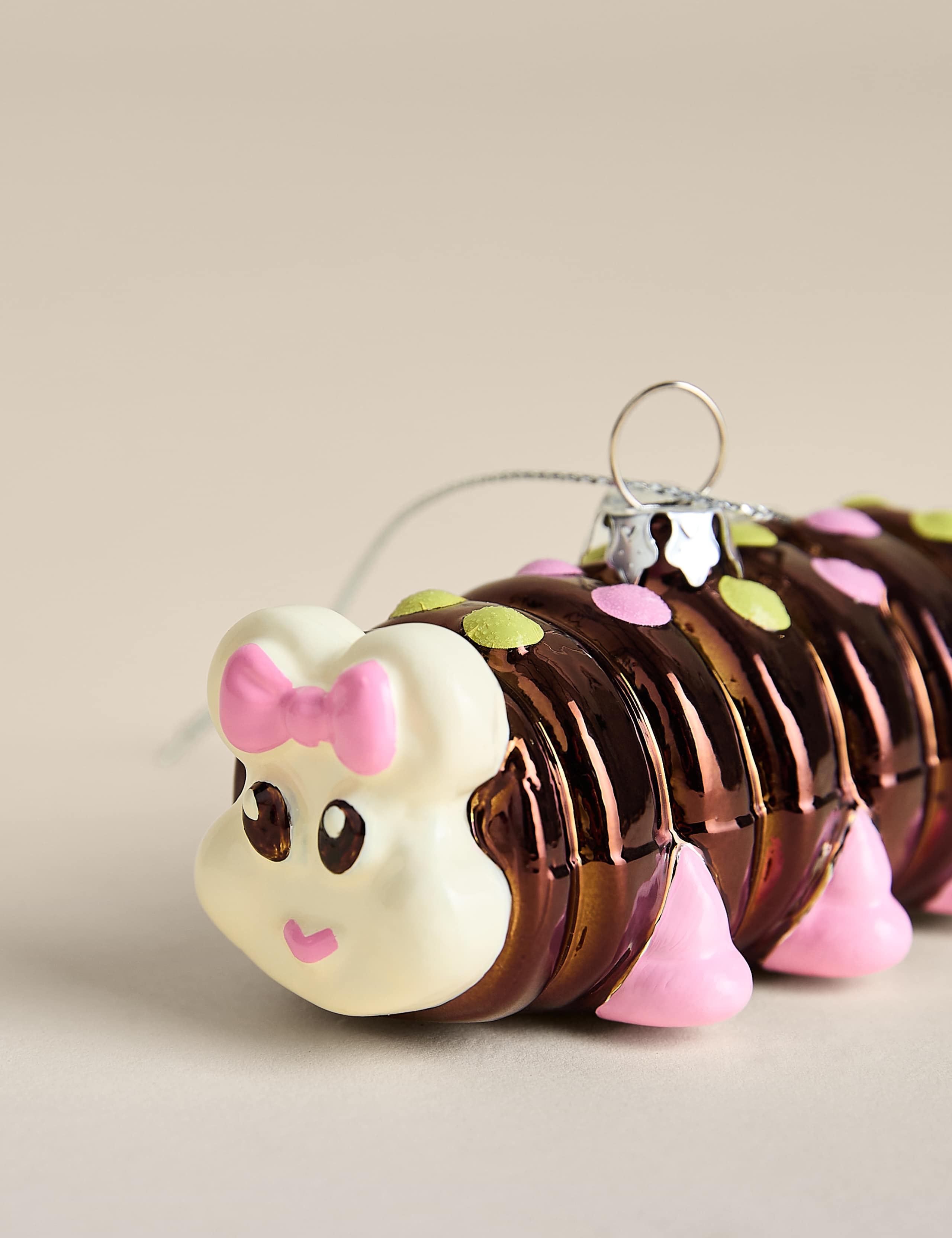 Glass Connie the Caterpillar Tree Decoration 2 of 3