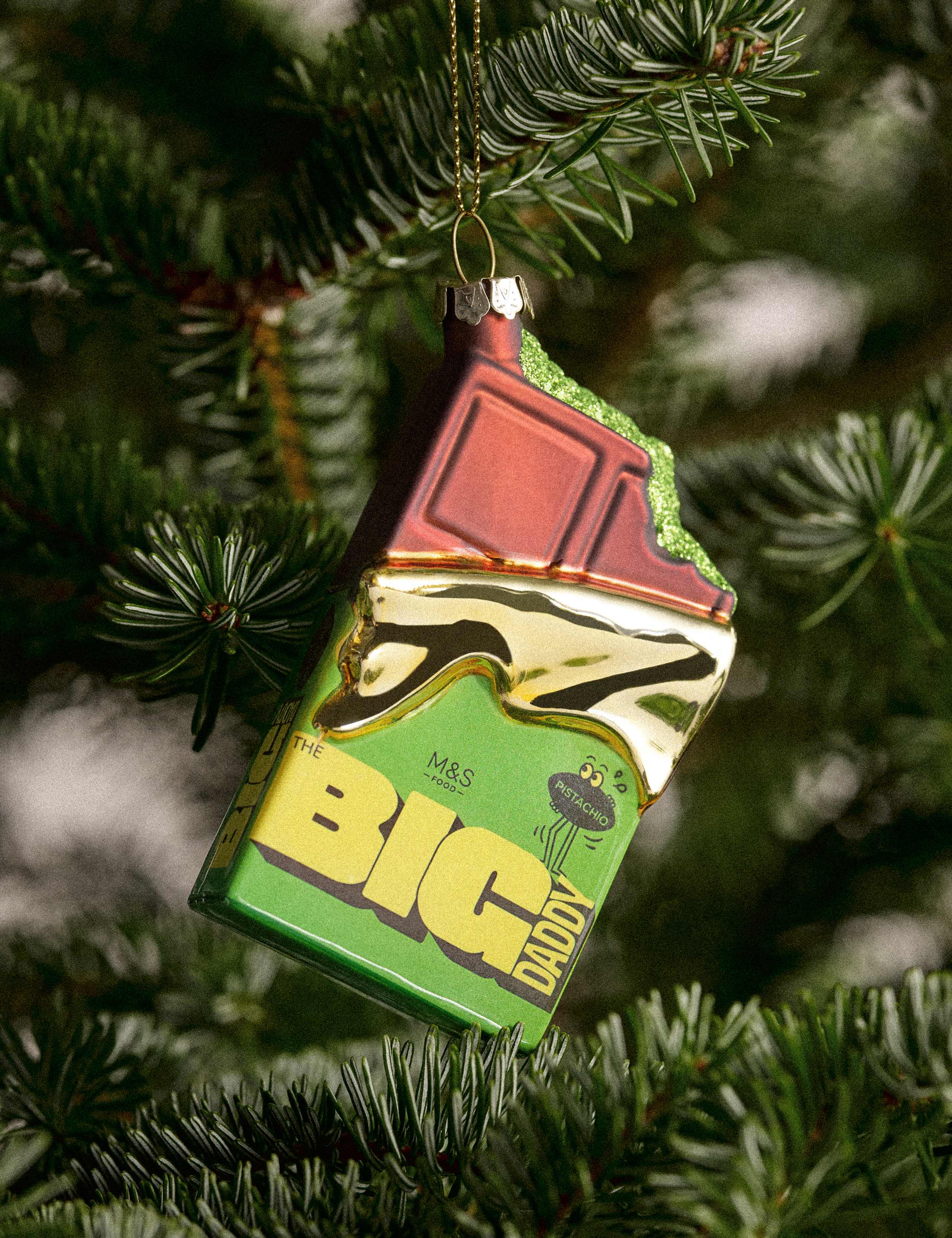 Glass M&S Big Daddy Pistachio Bar Ornament 1 of 3