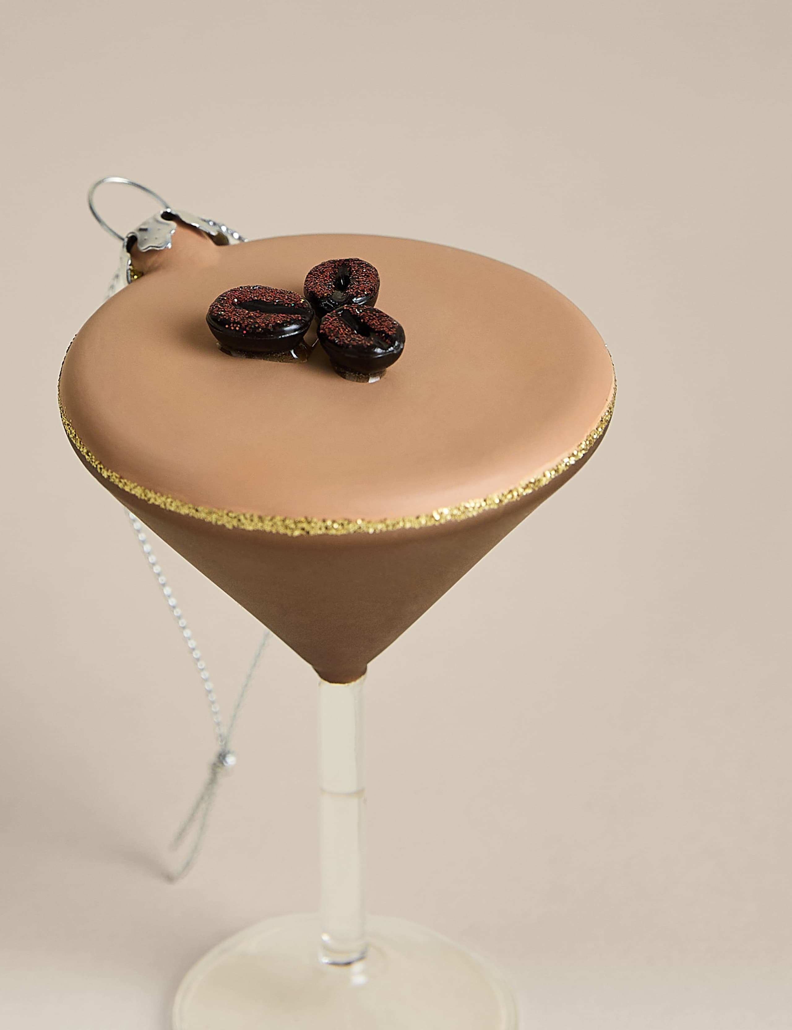 Glass Hanging Espresso Martini Tree Decoration 2 of 2