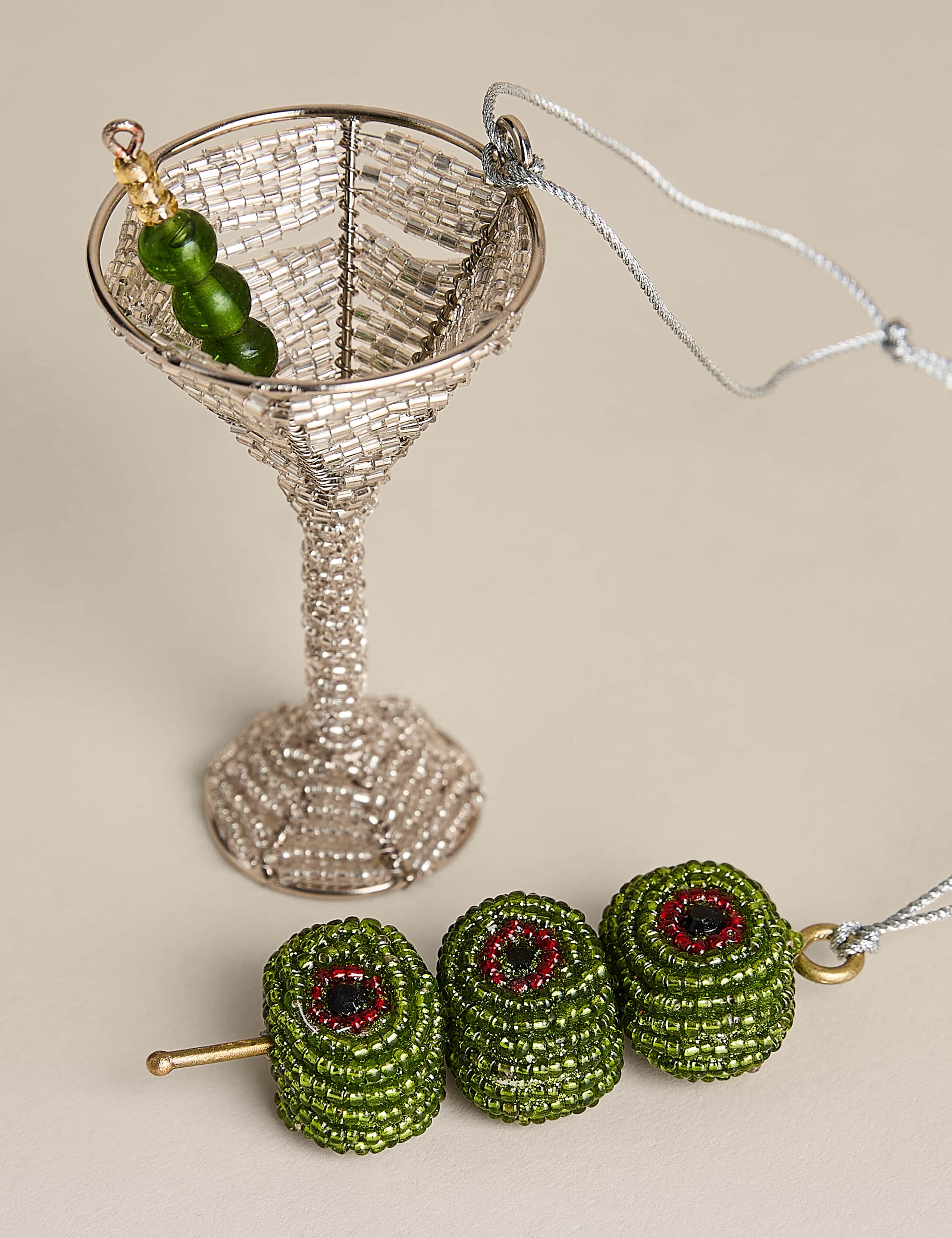 2 Pack Martini & Olives Hanging Decorations 2 of 2