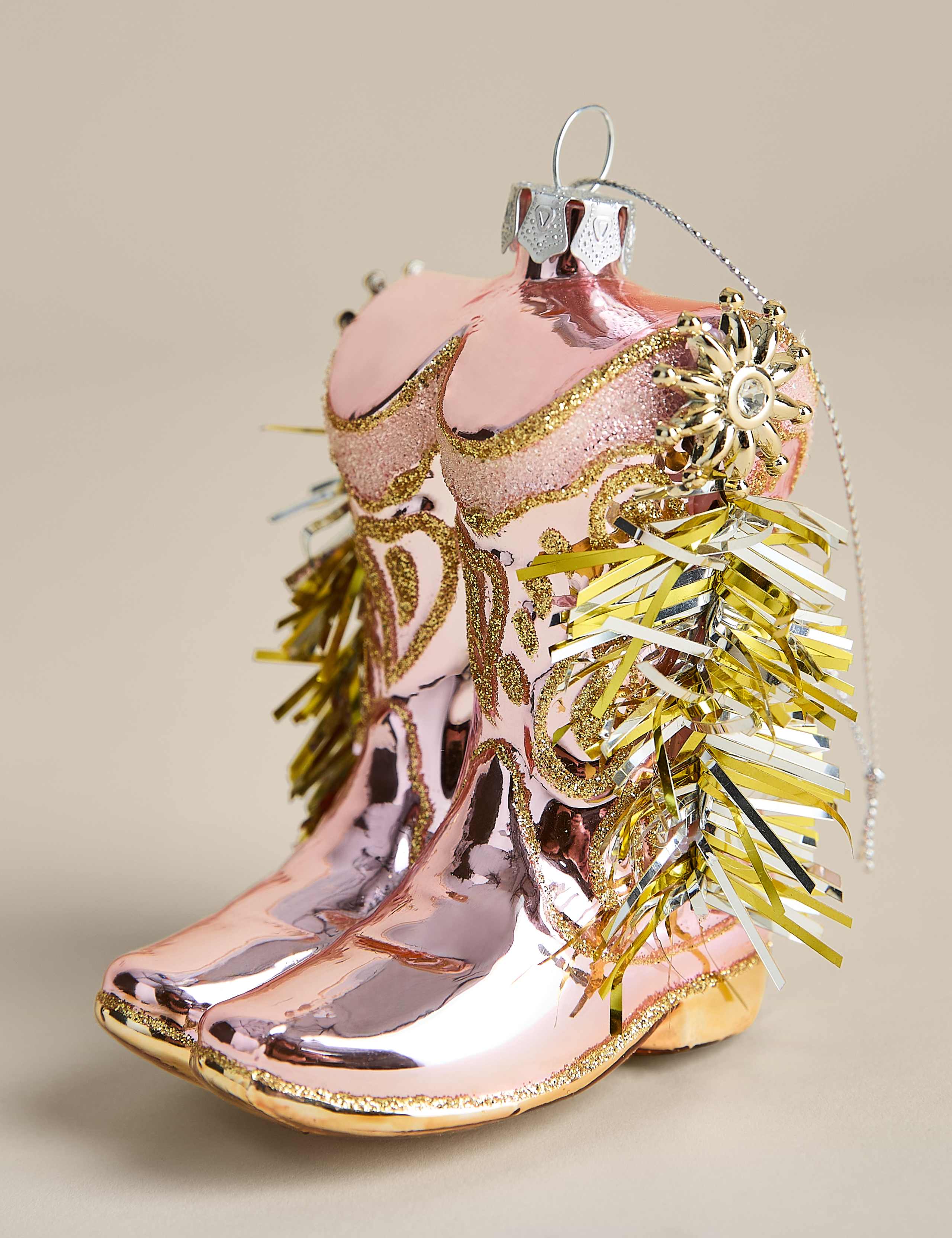 Glass Novelty Cowboy Boot Bauble 2 of 2