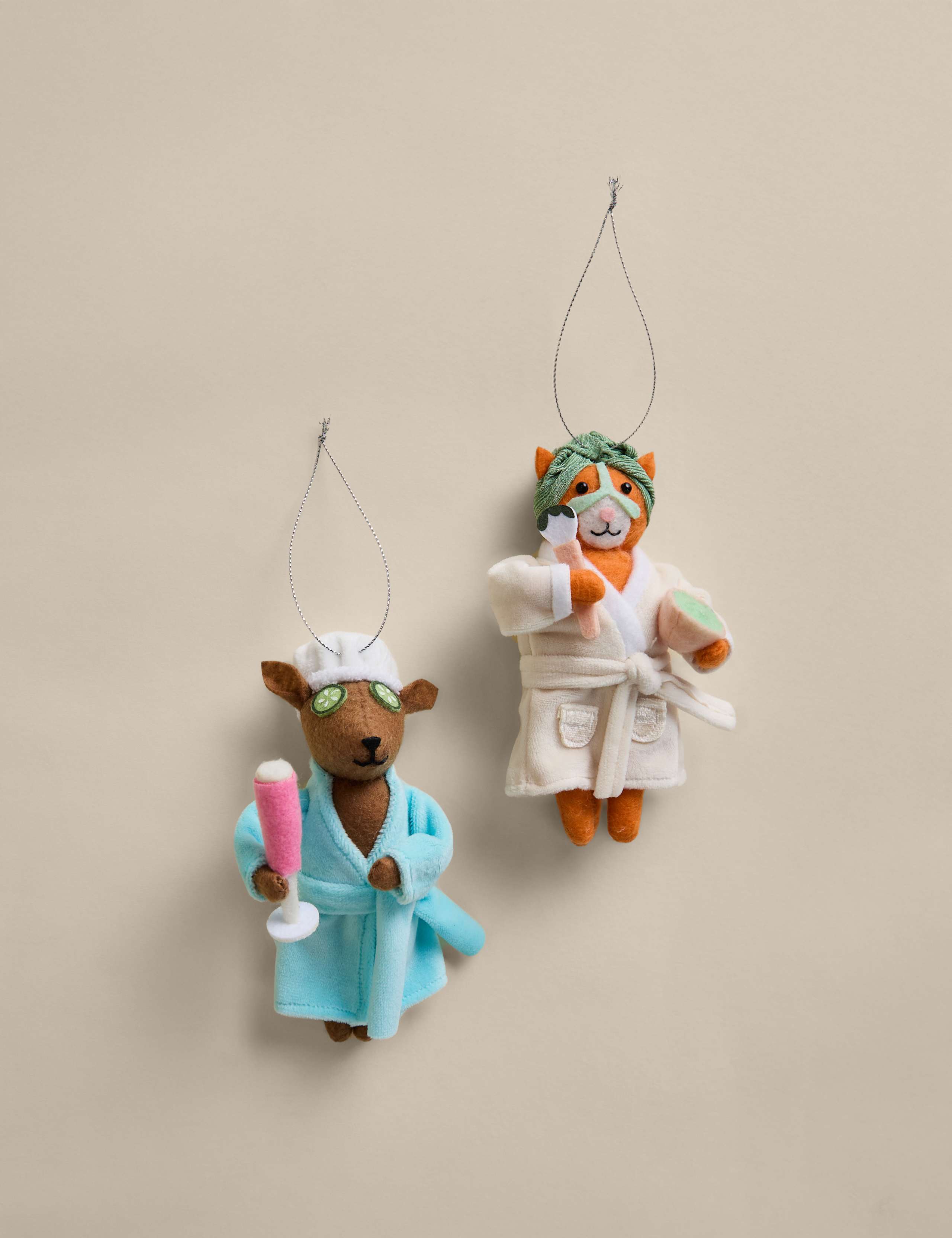 2 Pack Felt Pampered Pet Hanging Decorations 1 of 2