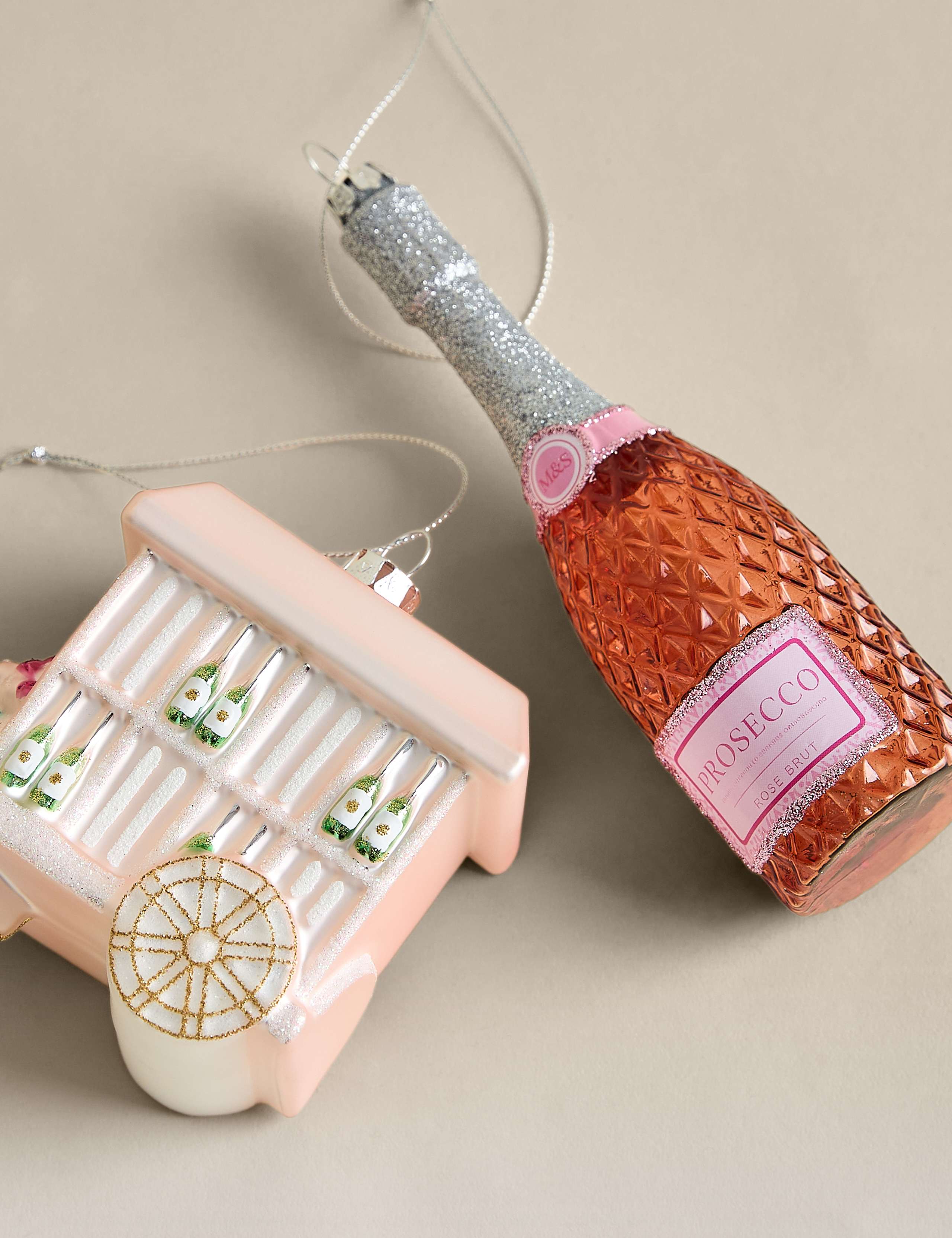 Set of 2 Prosecco And Cart Baubles 2 of 2