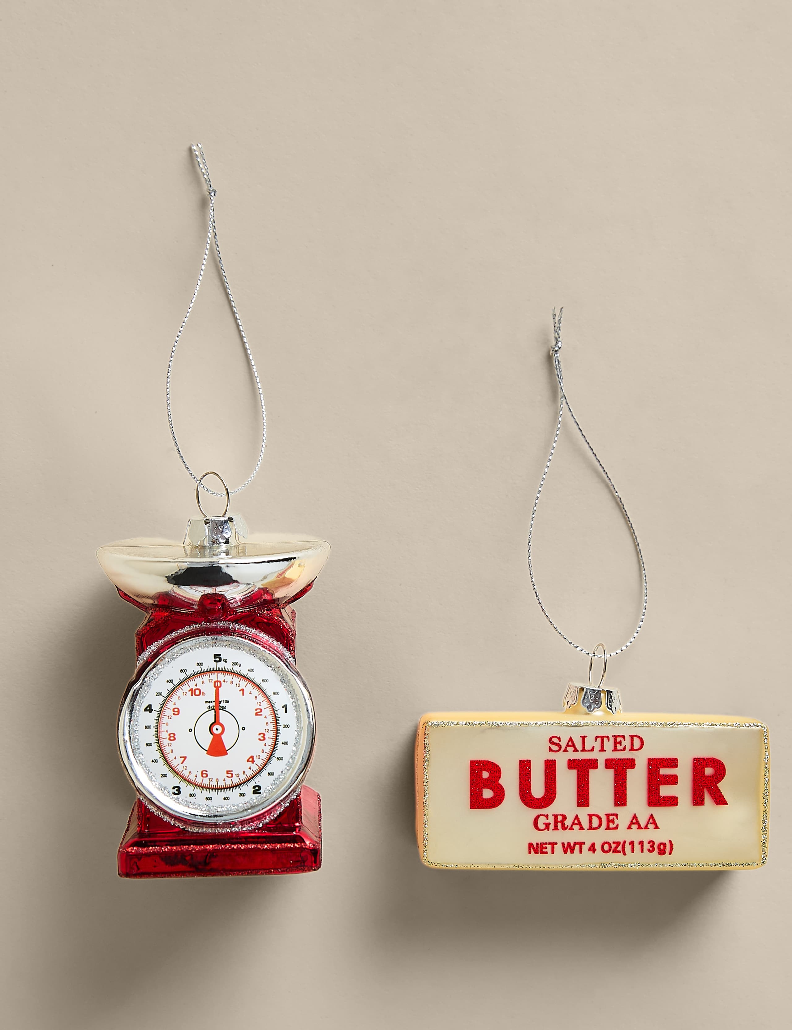 2 Pack Glass Hanging Baking Tree Decorations 1 of 2