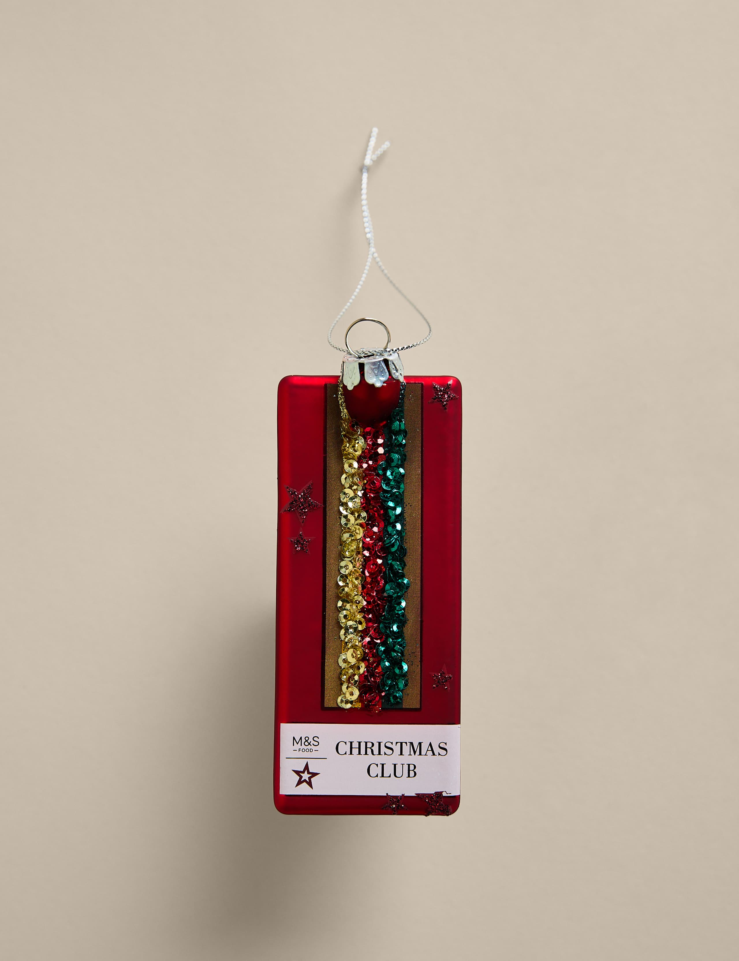 Glass Christmas Sandwich Decoration 1 of 2