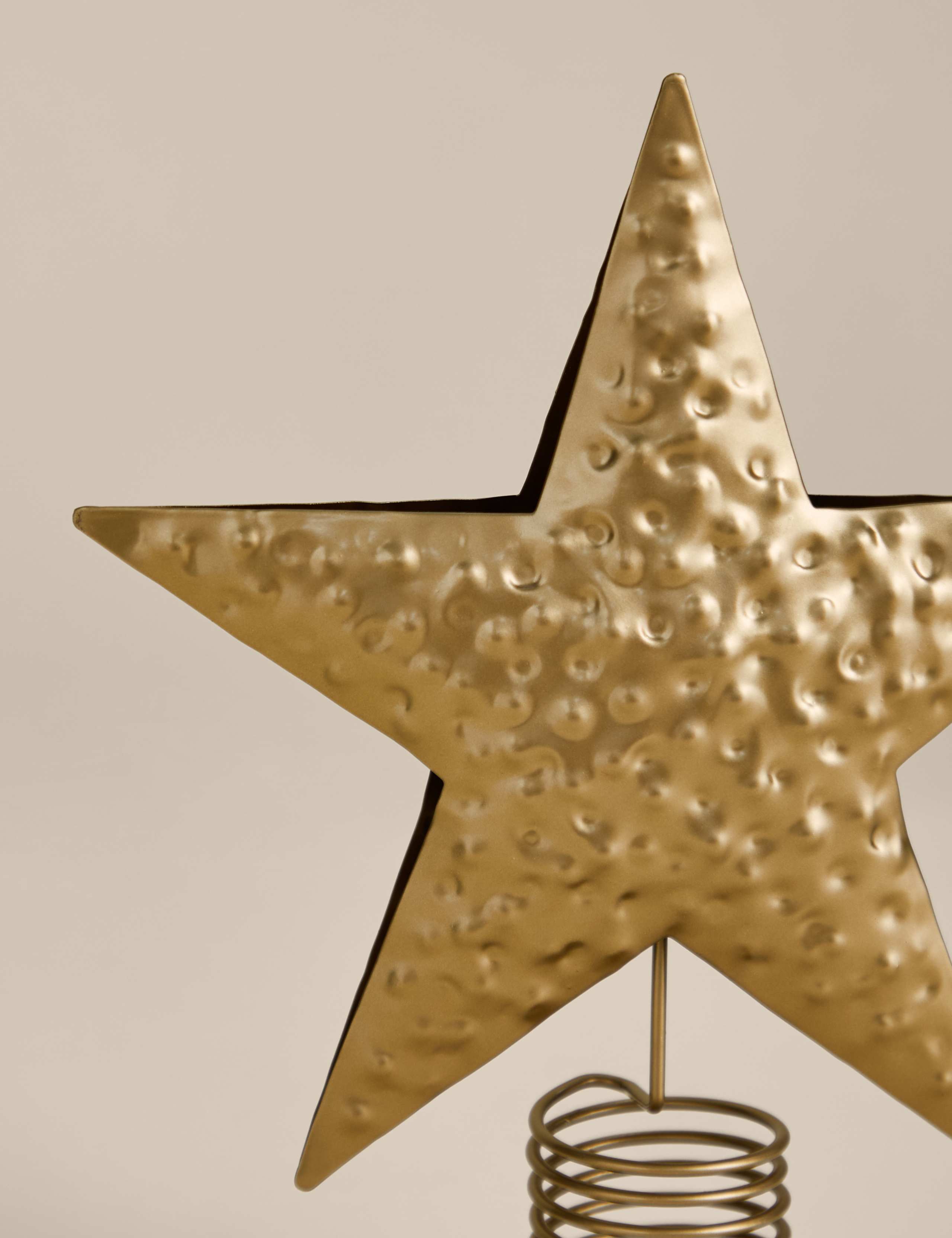 Gold Metal Star Tree Topper 3 of 3