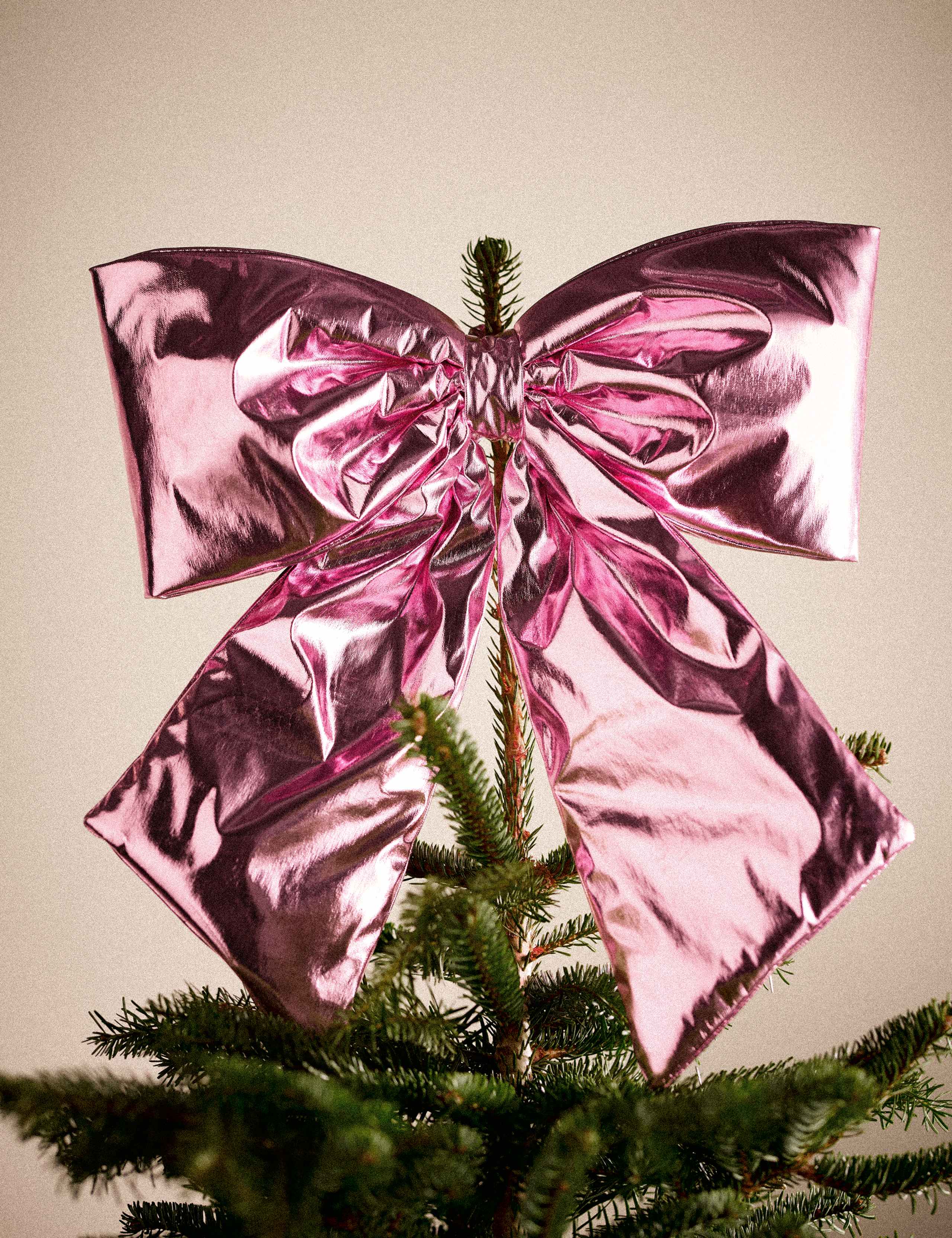 Pink Metallic Hanging Bow Decoration 1 of 4