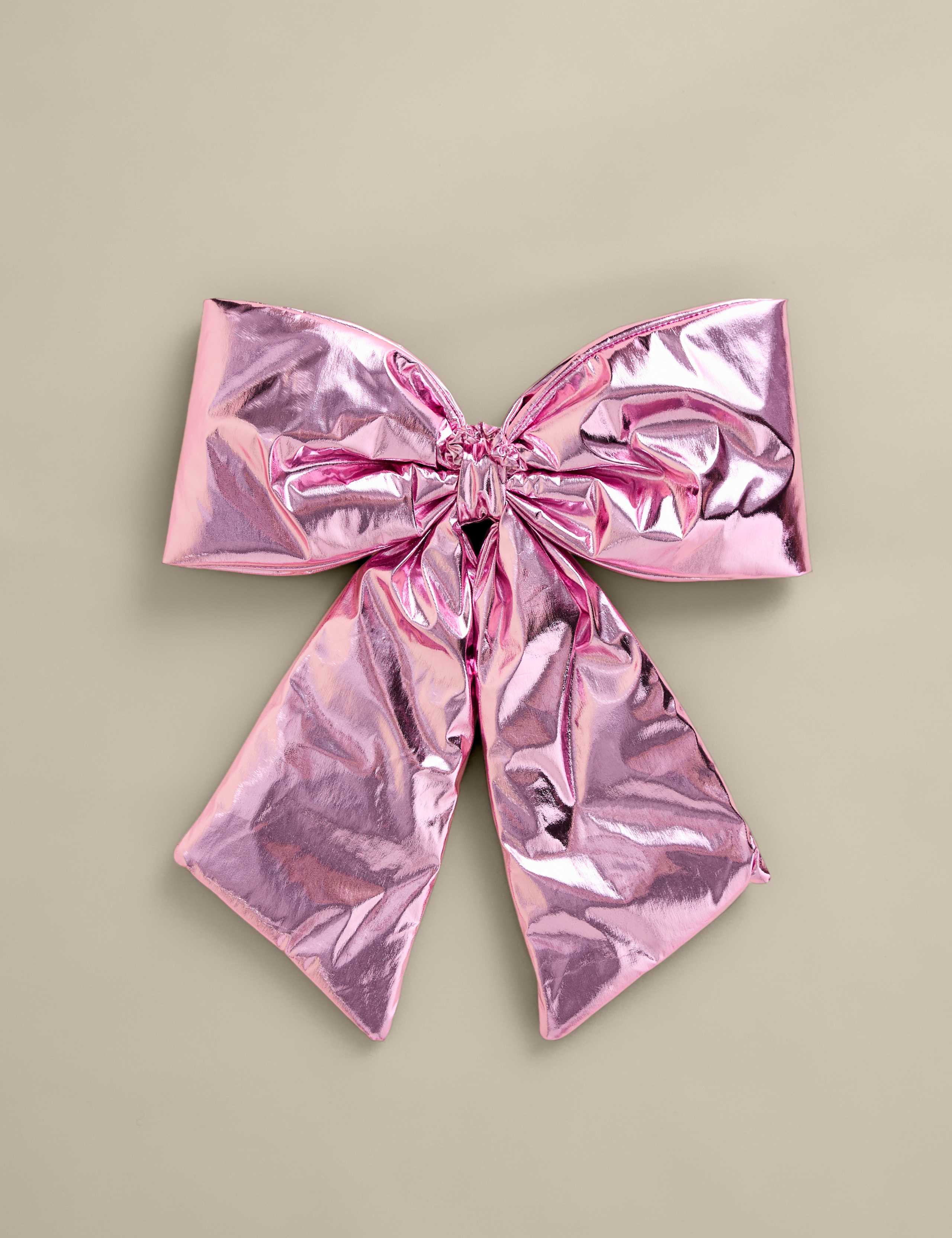 Pink Metallic Hanging Bow Decoration 4 of 4